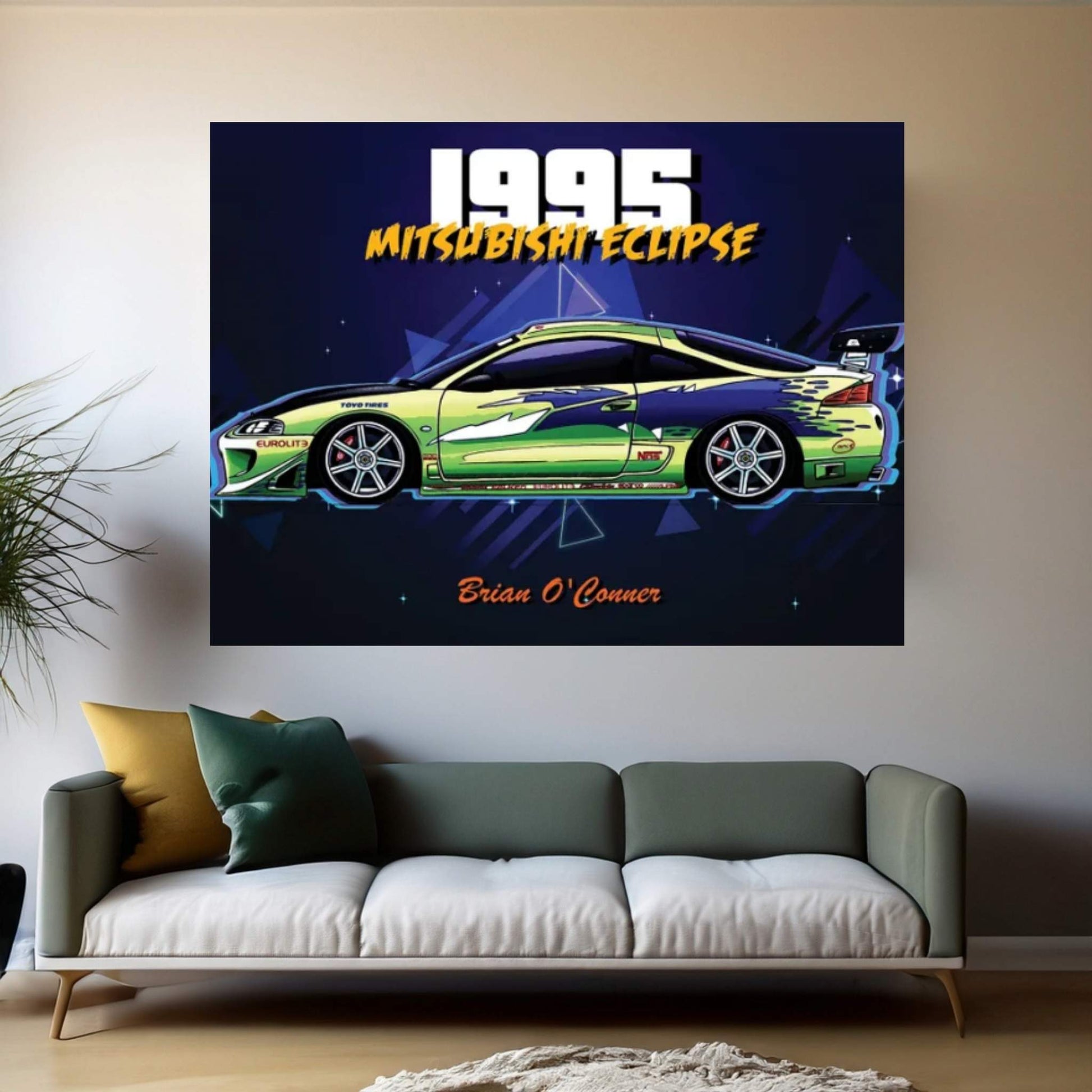 Brian Car Retro Canvas Wall Art - Y Canvas