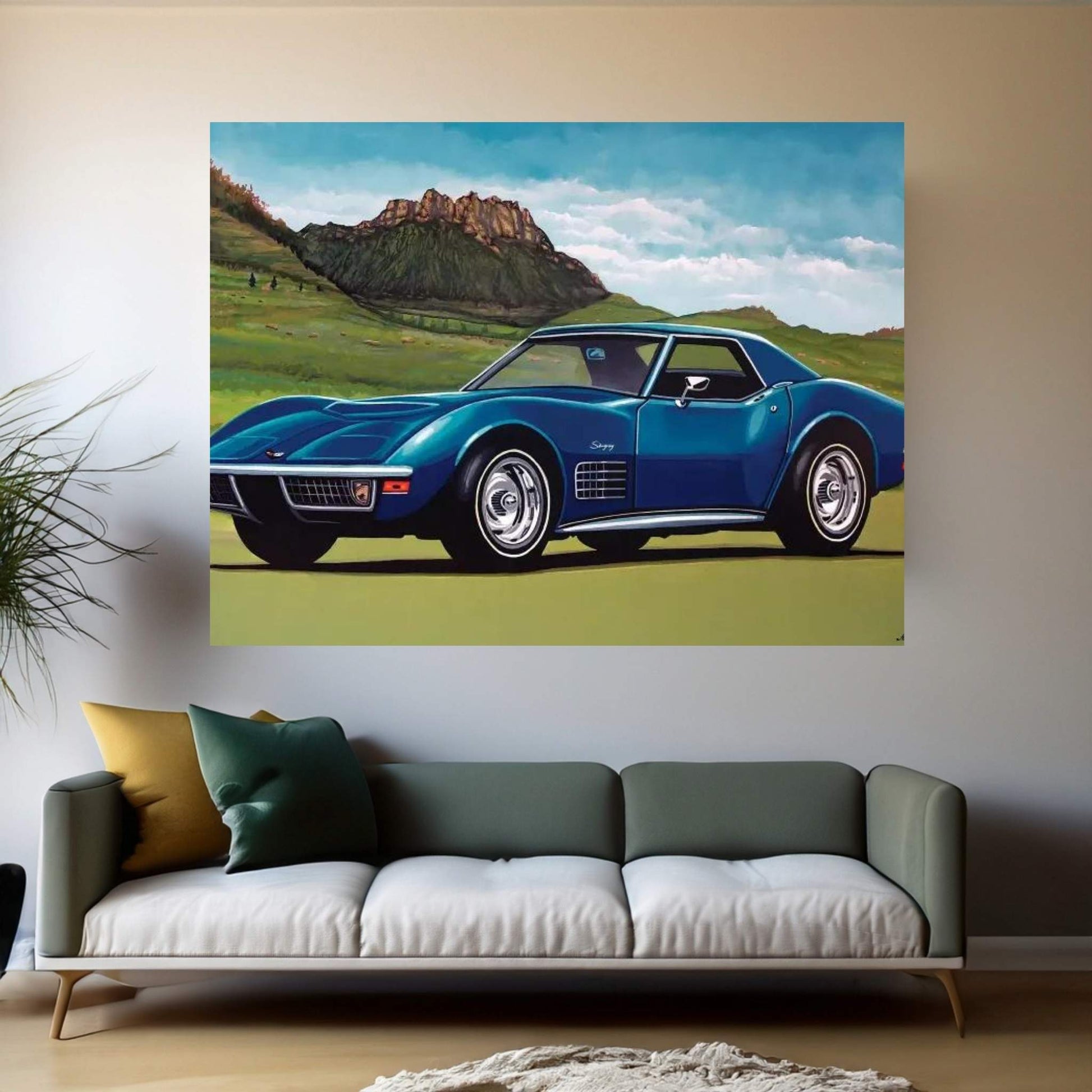 Chevrolet Corvette Stingray 1969 Canvas Wall Art - Y Canvas