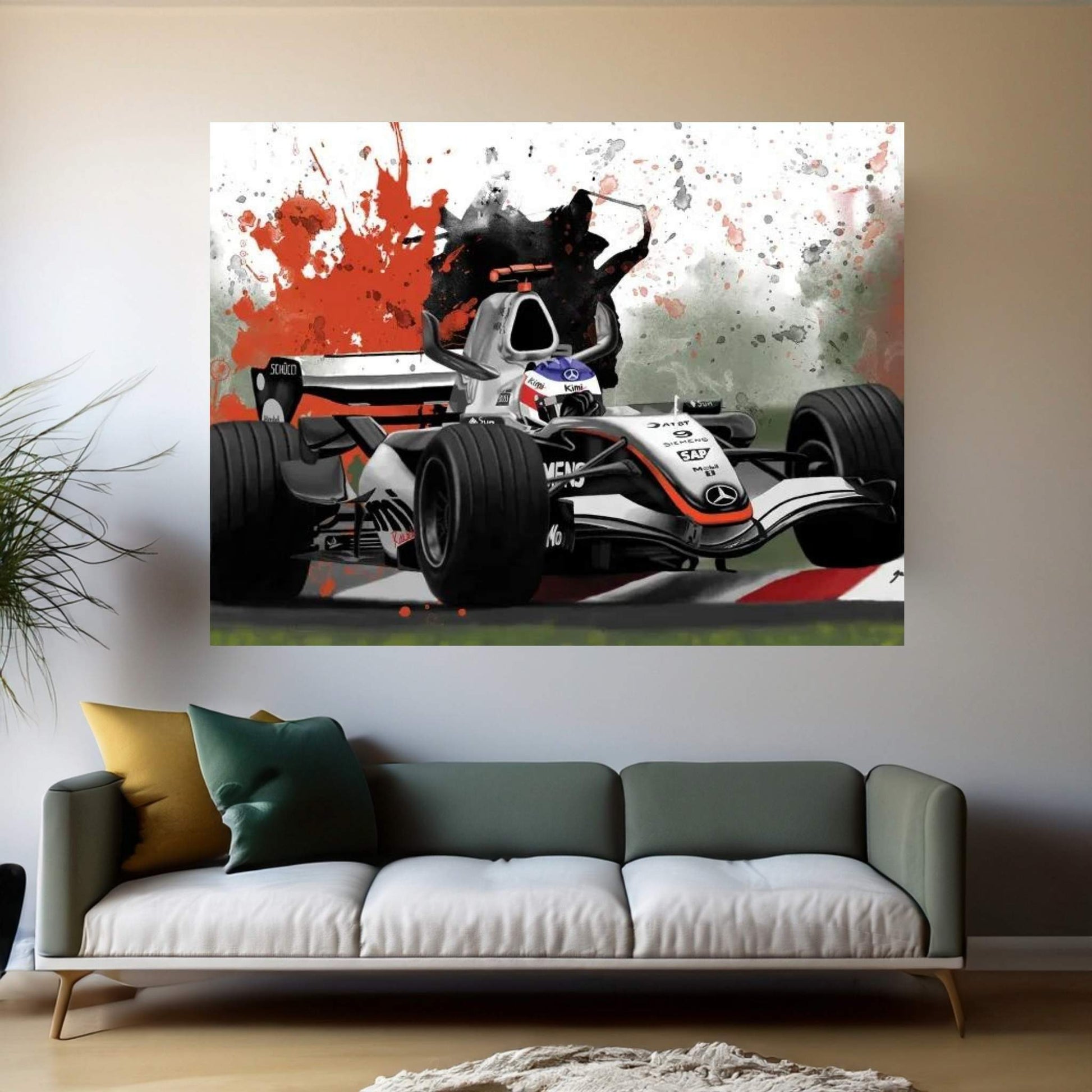 Fangio's Racecar Canvas Wall Art - Y Canvas