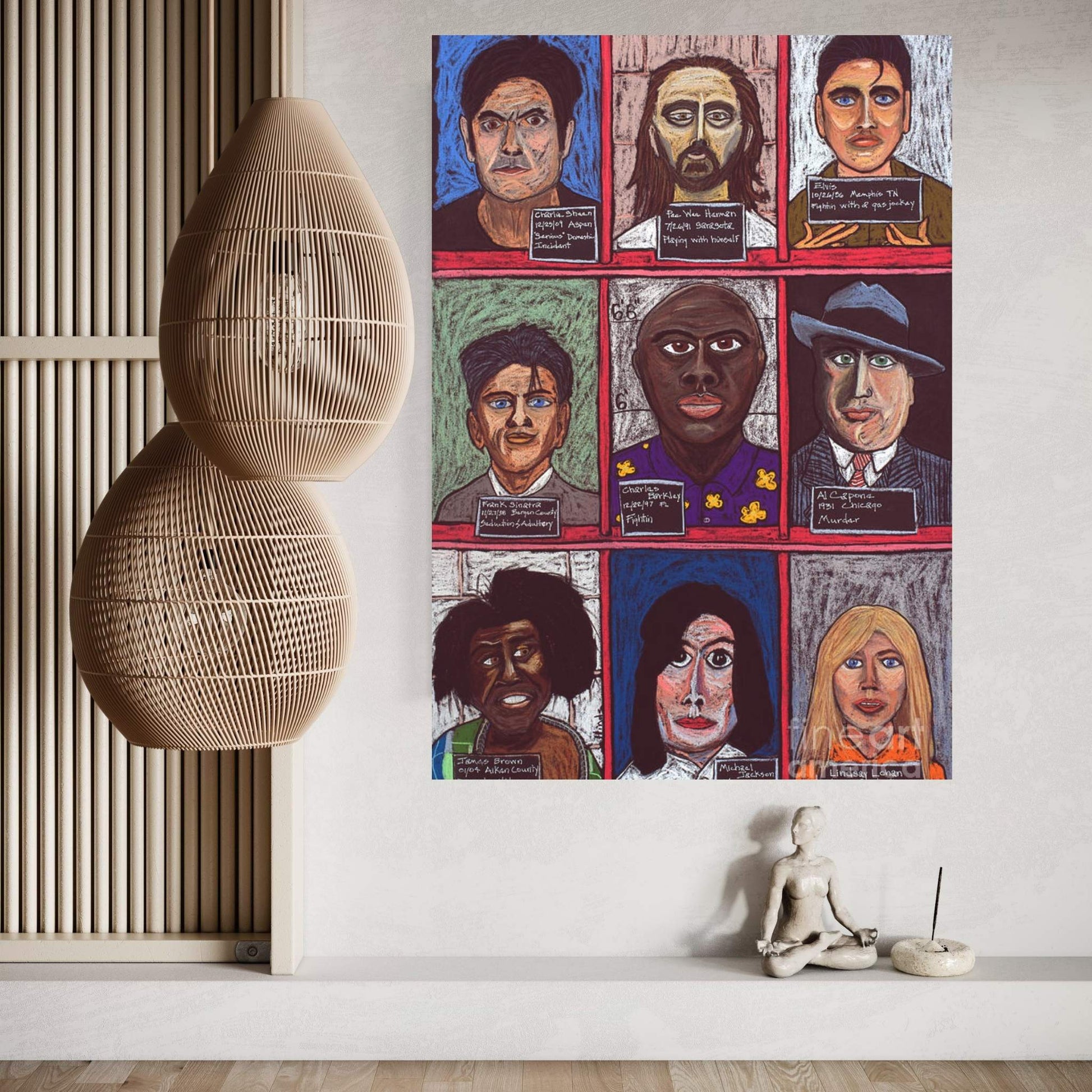 Infamous Mugshots II Canvas Wall Art - Y Canvas