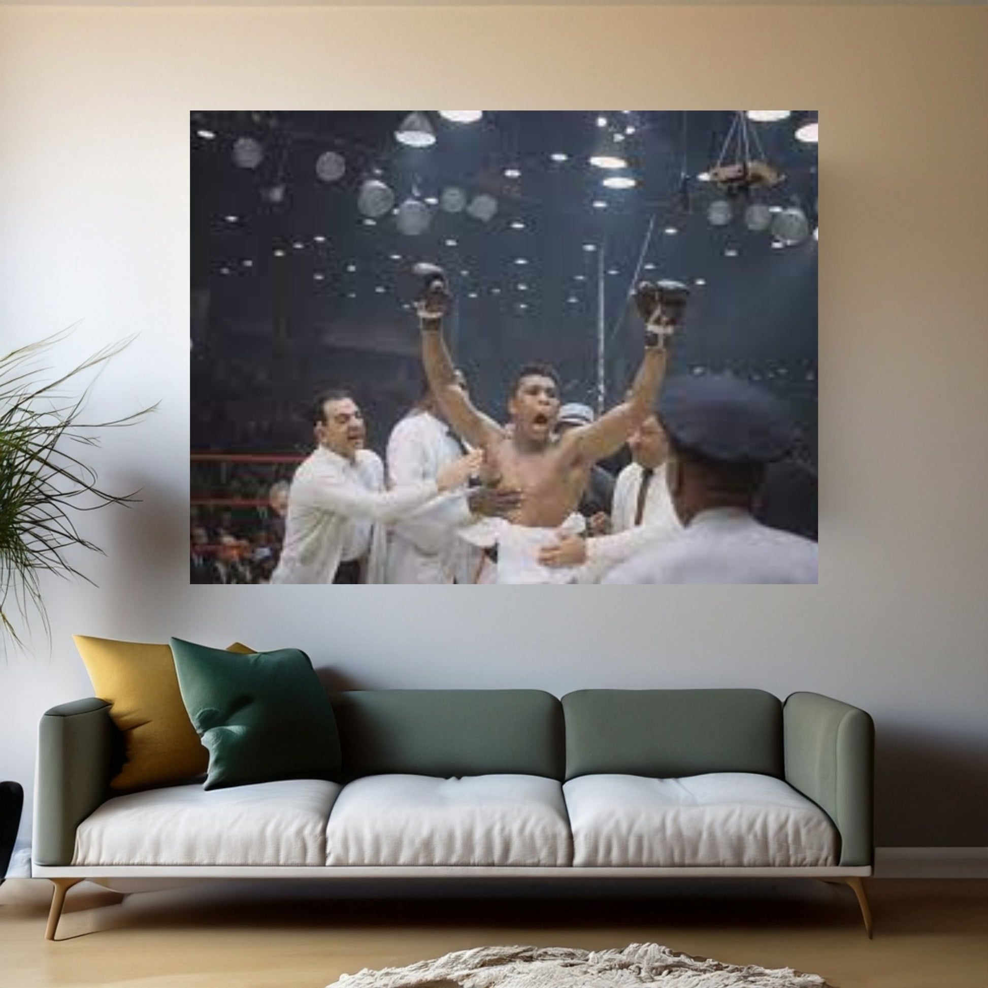 Jubilant Victory Celebration, February 25th, 1964 Canvas Wall Art - Y Canvas