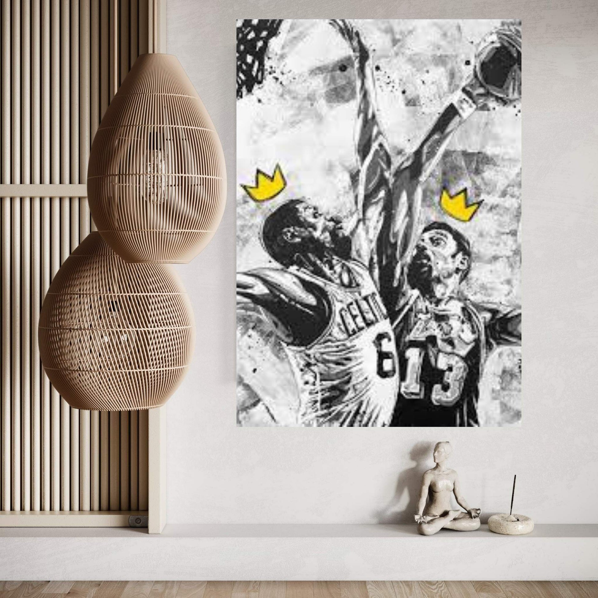 Wilt Chamberlain & Bill Russell Canvas Wall Art - Y Canvas