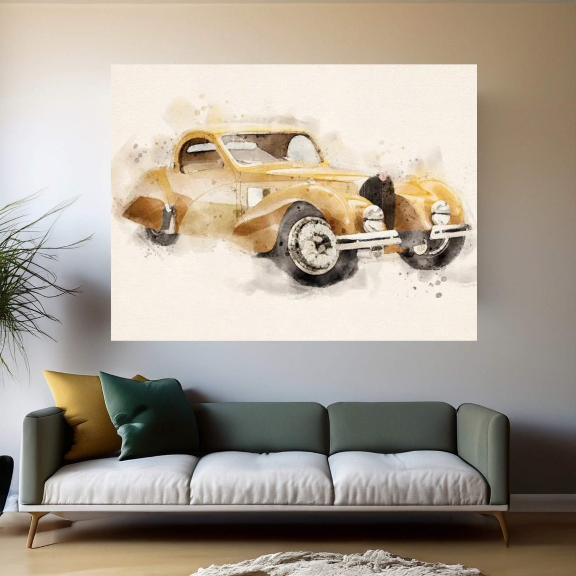 Bugatti Retro Vintage II Canvas Wall Art - Y Canvas