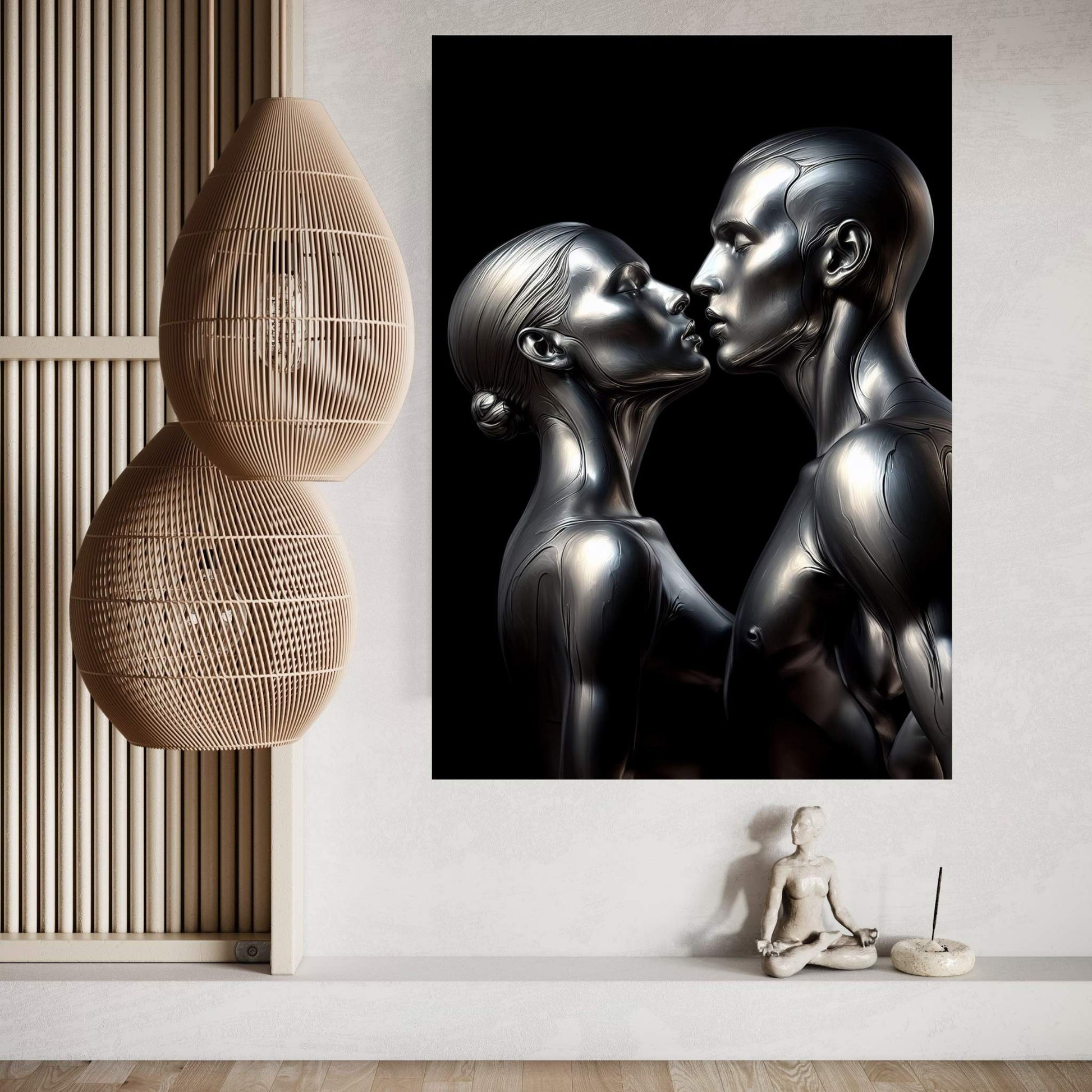 Metalic Love Couple Canvas Wall Art - Y Canvas