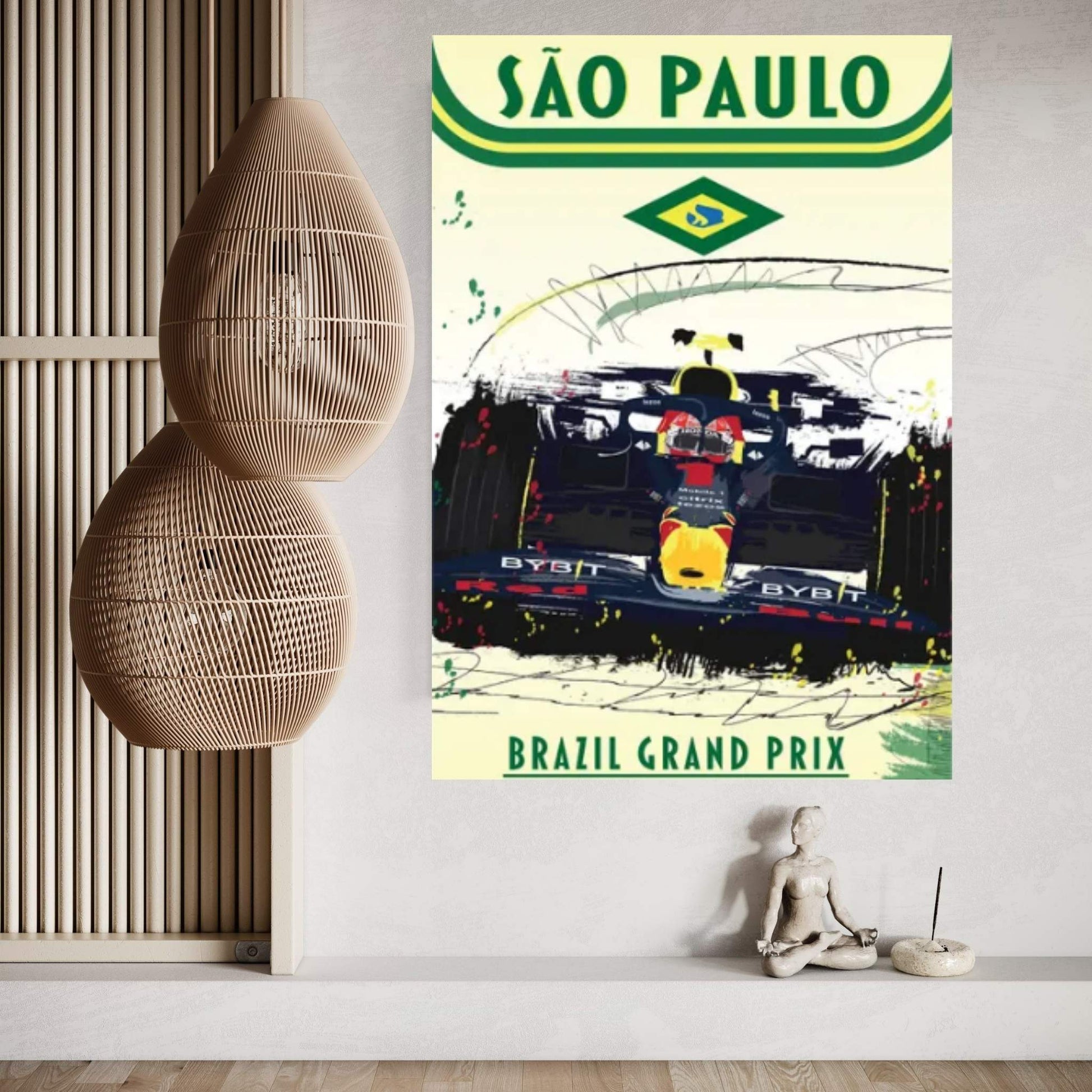 Max Verstappen, San Paulo Grand Prix, Brazil Grand Prix F1 Poster Canvas Wall Art - Y Canvas