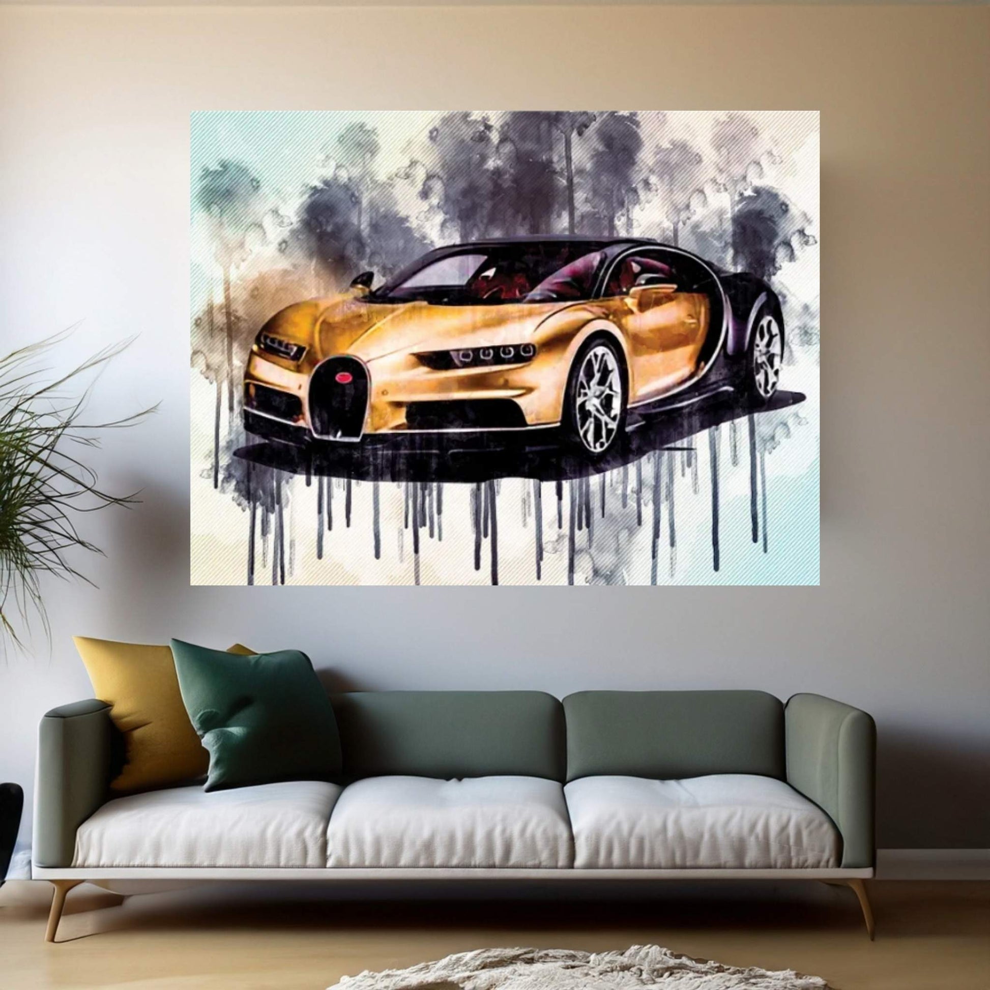 Bugatti Chiron Front View Exterior Hypercar Canvas Wall Art - Y Canvas