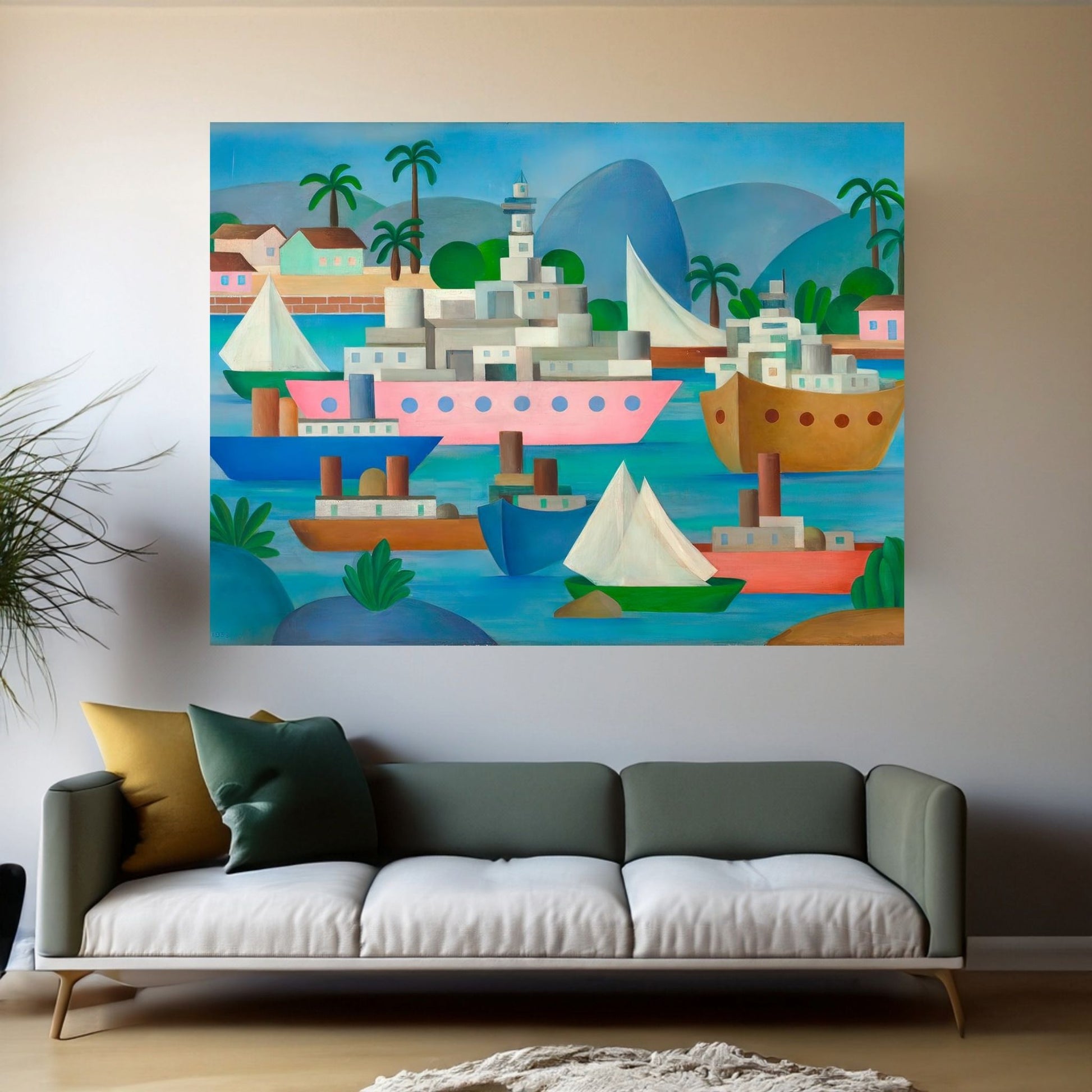 Tarsila do Amaral ''Port I ''Canvas Wall Art - Y Canvas