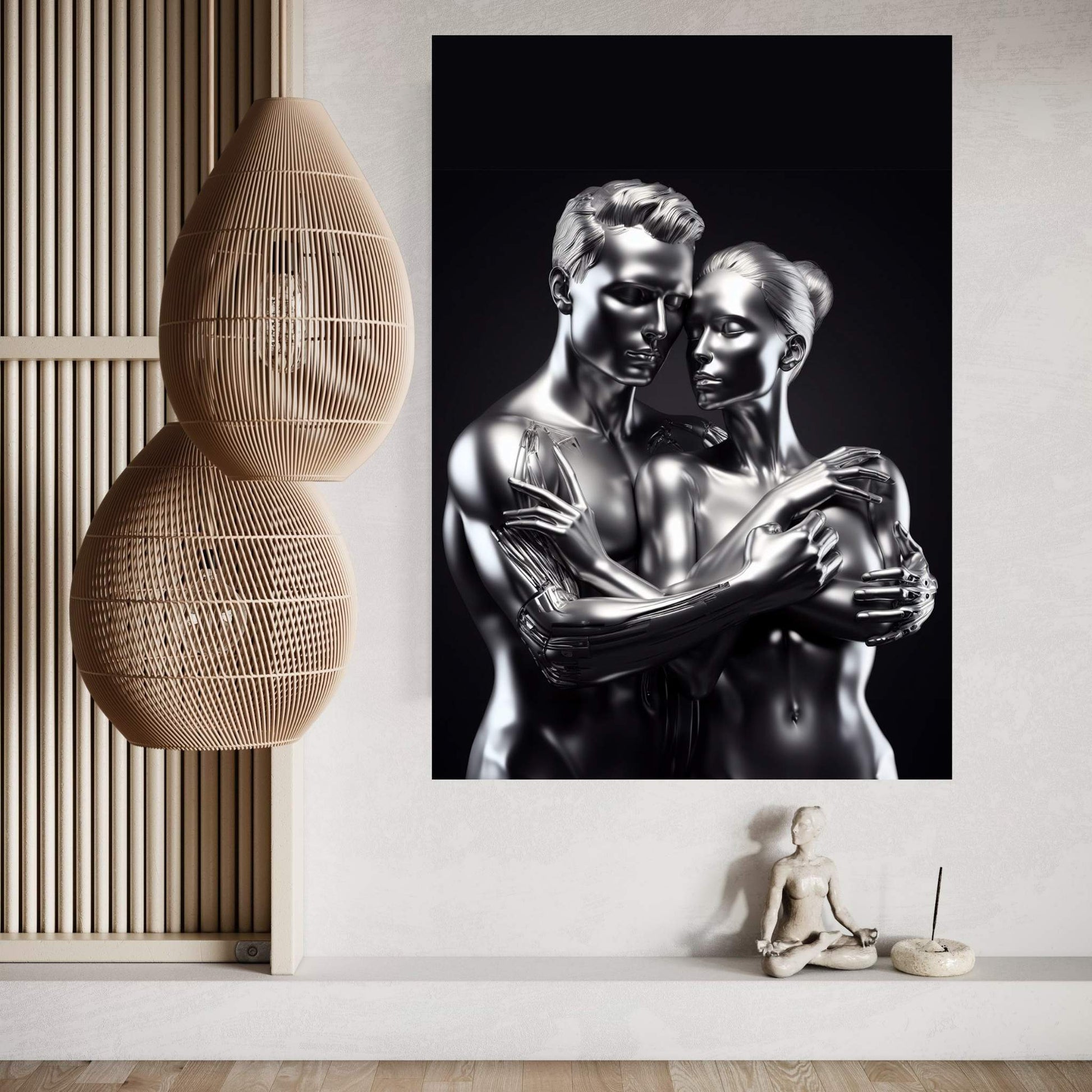 Metalic Love Couple Canvas Wall Art - Y Canvas