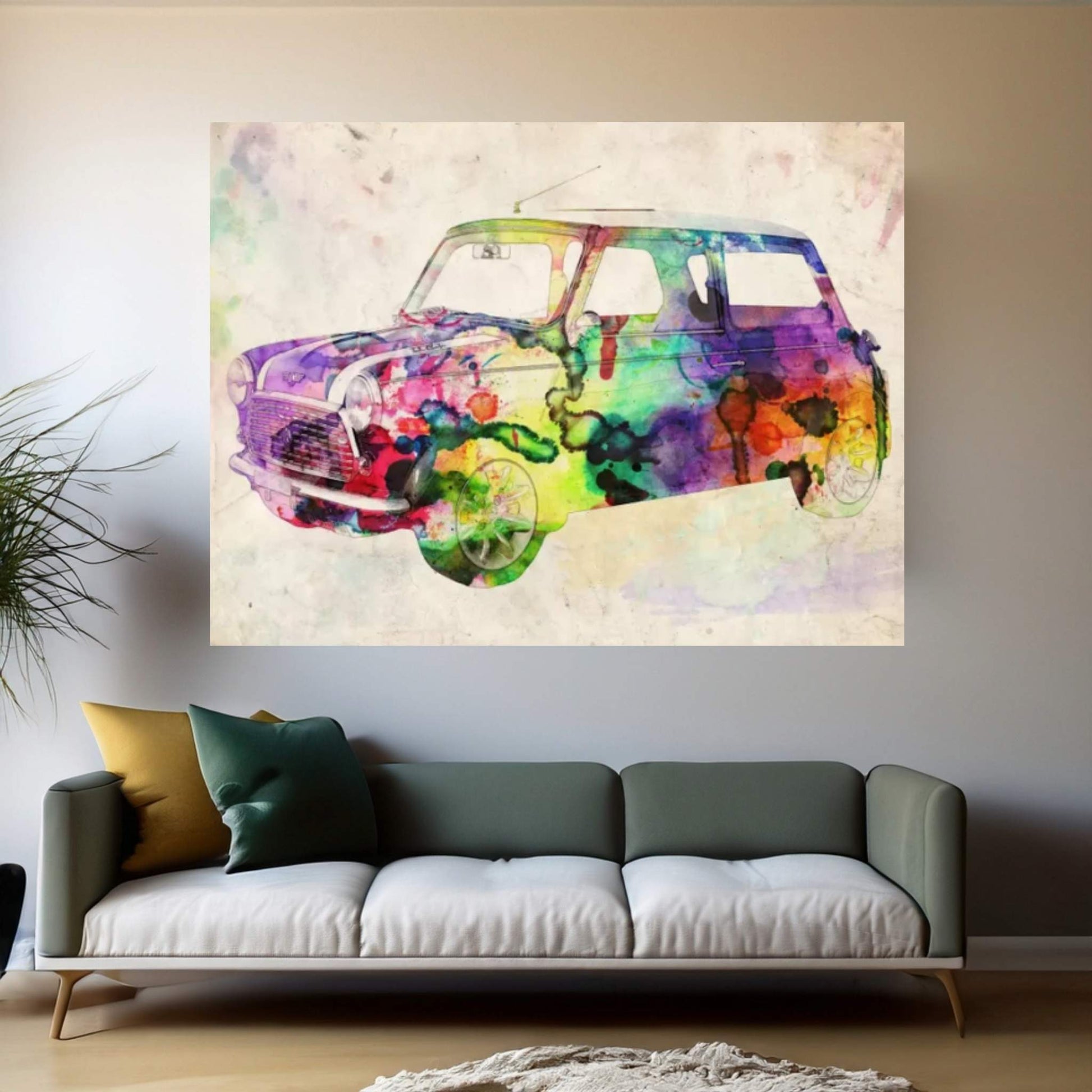 Mini Cooper (Urban) II Canvas Wall Art - Y Canvas