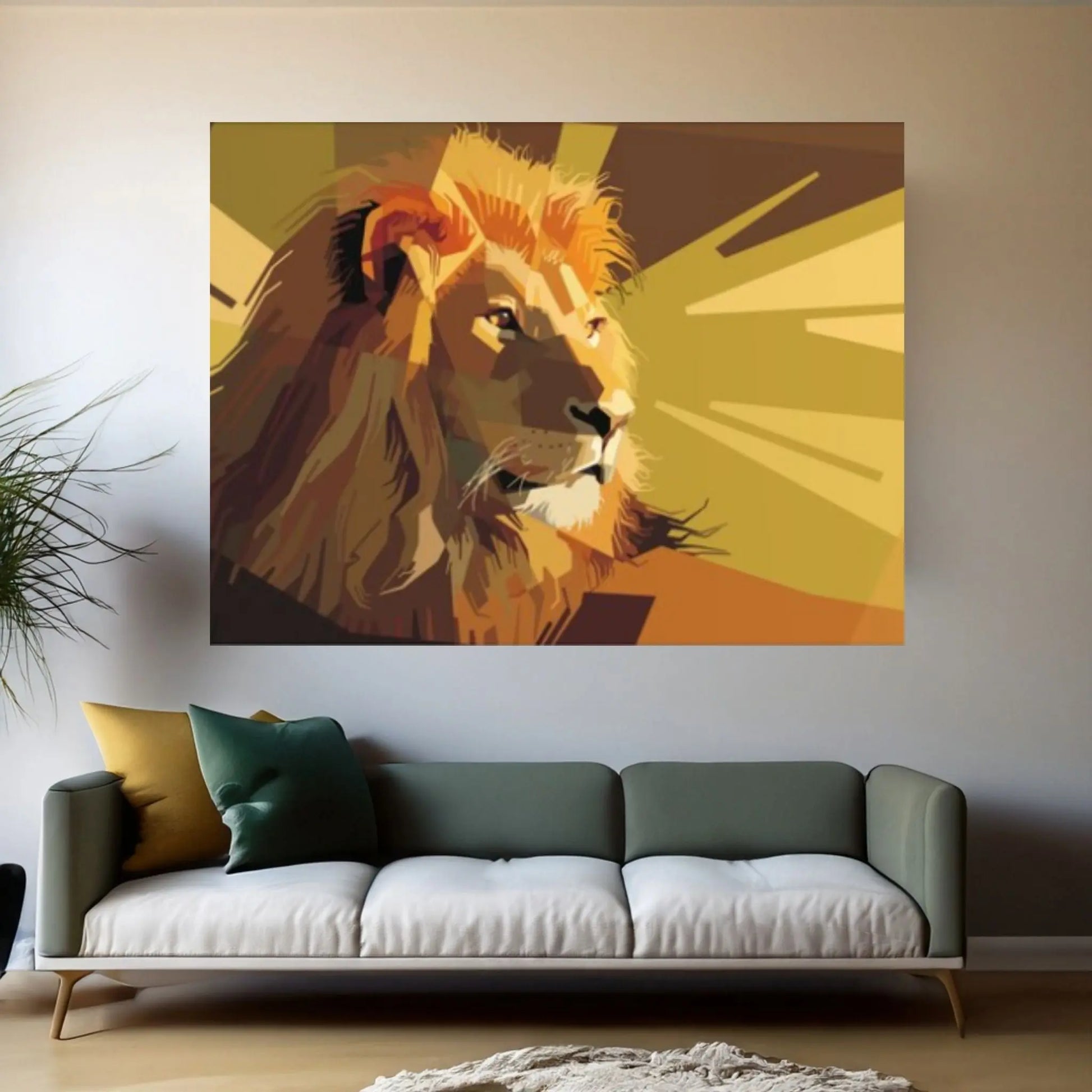 Lion Canvas Wall Art Animal Wall Art, Canvas Wall Art, Animal wall art decor Large lion art - Y Canvas