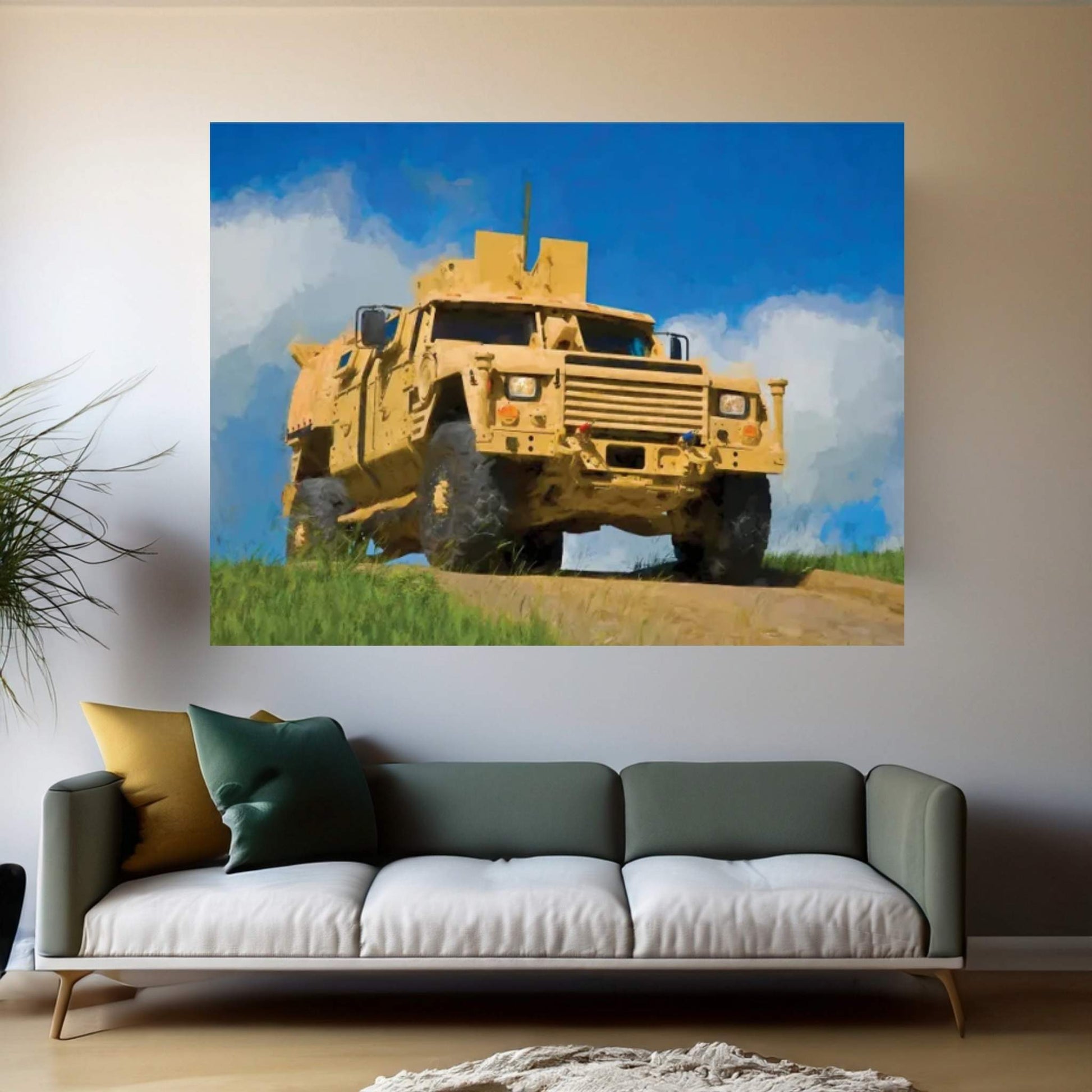 Armas Joint Light Tactical Vehicle In Watercolor Canvas Wall Art - Y Canvas