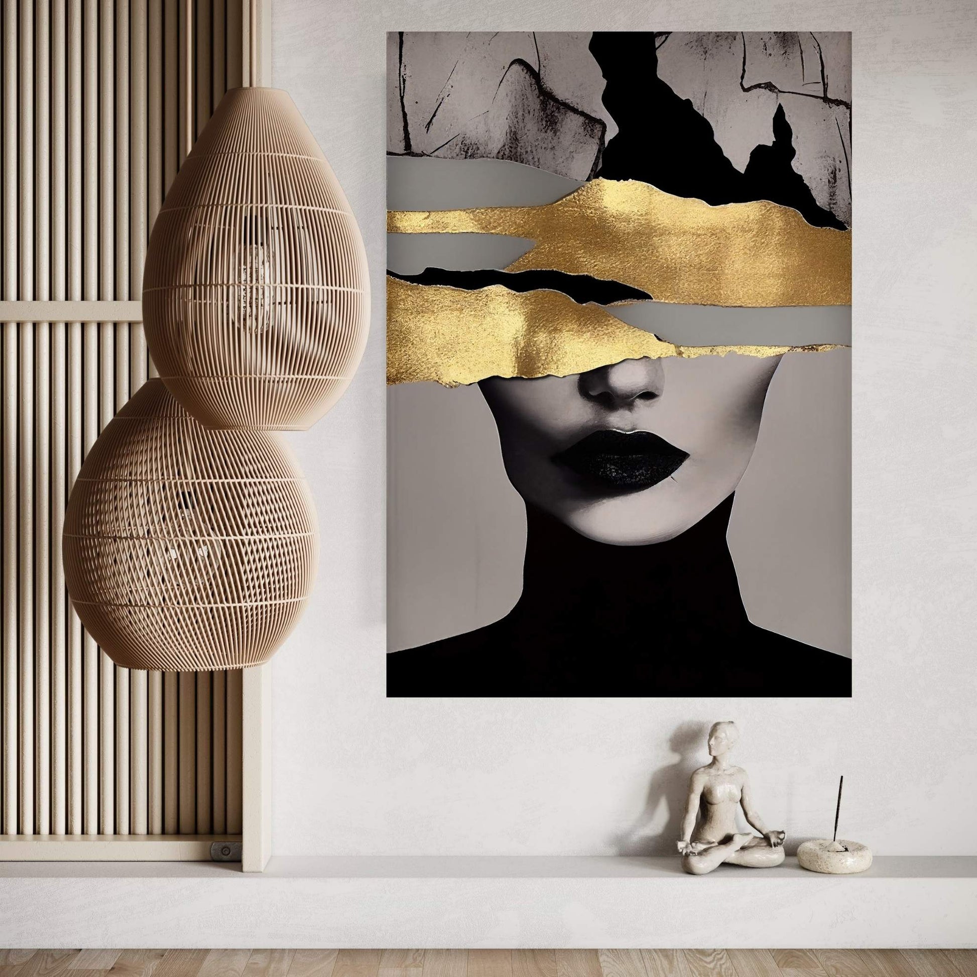 Modern Woman Gold Details Canvas Wall Art - Y Canvas