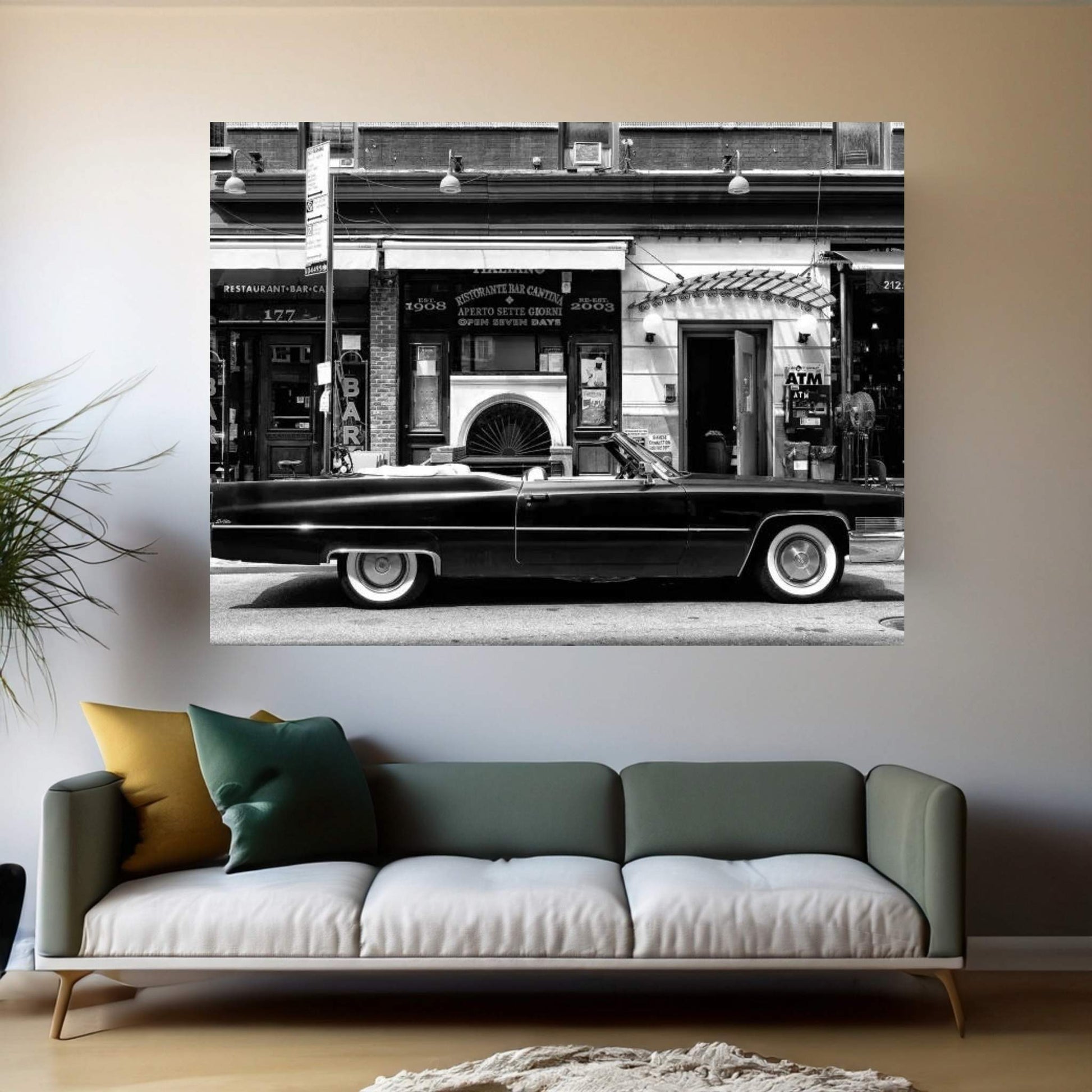 Black Cadillac Canvas Wall Art - Y Canvas