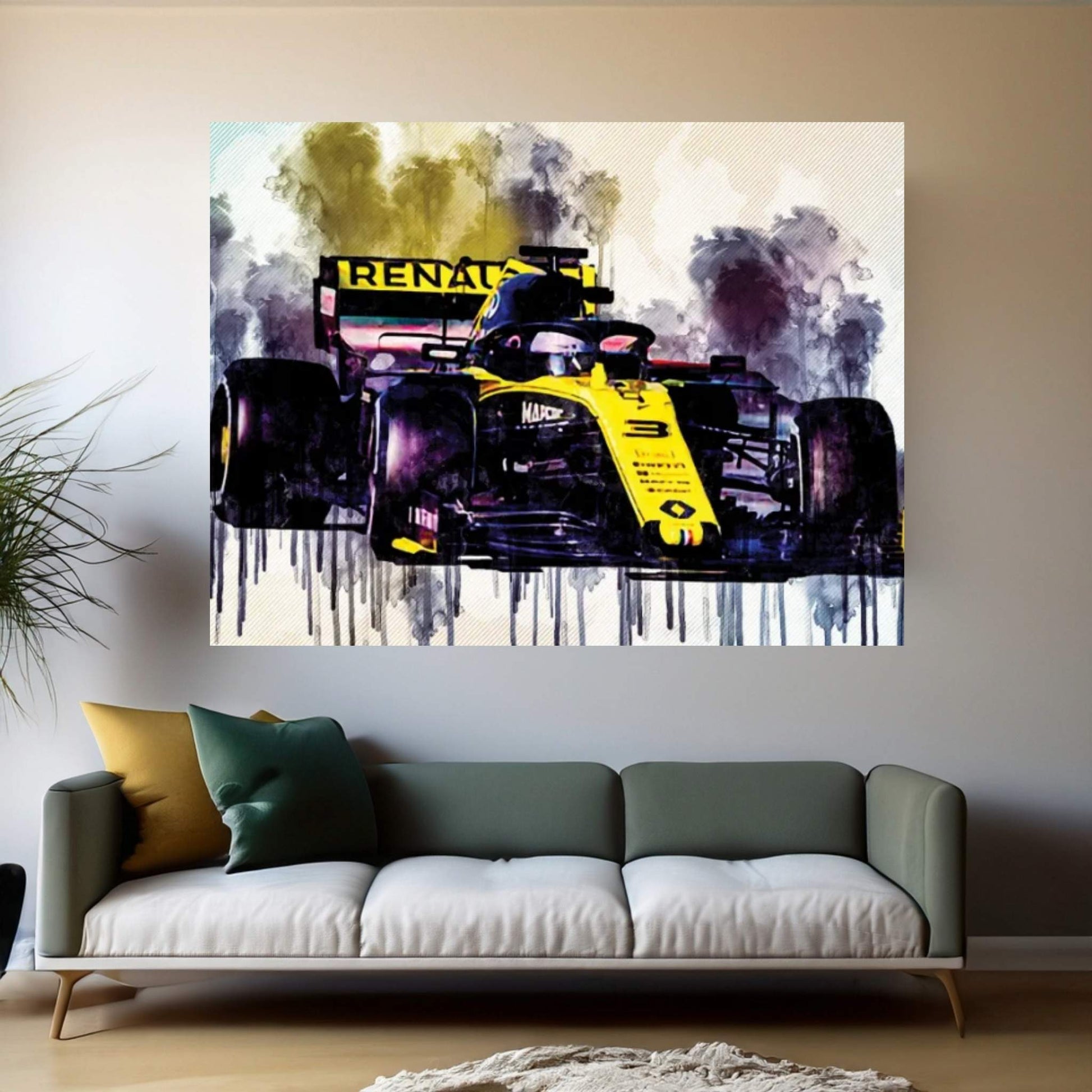 Daniel Ricciardo Renault Rs19 Raceway 2019 F1 Cars Formula 1 Canvas Wall Art - Y Canvas