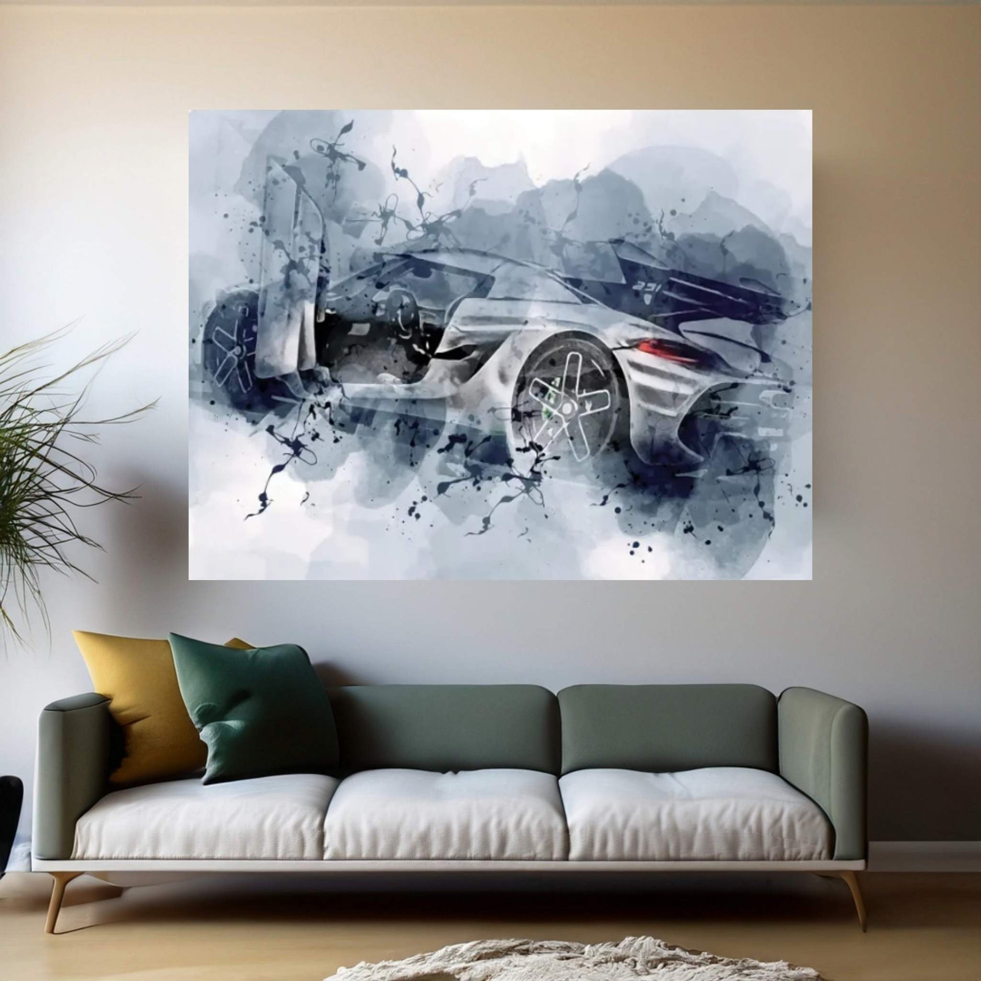 Koenigsegg Jesko Hypercar Exterior Canvas Wall Art - Y Canvas