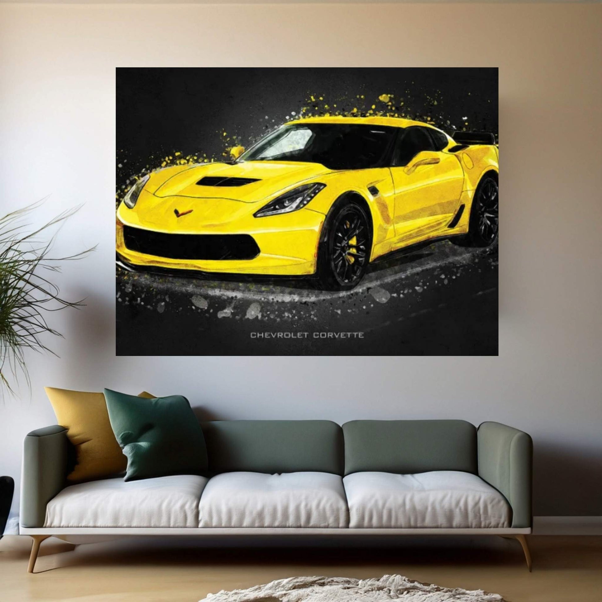 Chevrolet Corvette Acrylic Canvas Wall Art - Y Canvas
