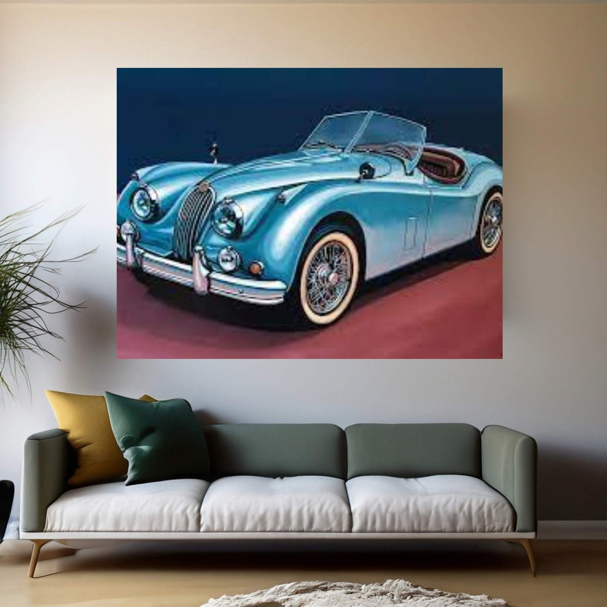 Jaguar Xk140 Cabrio Canvas Wall Art - Y Canvas