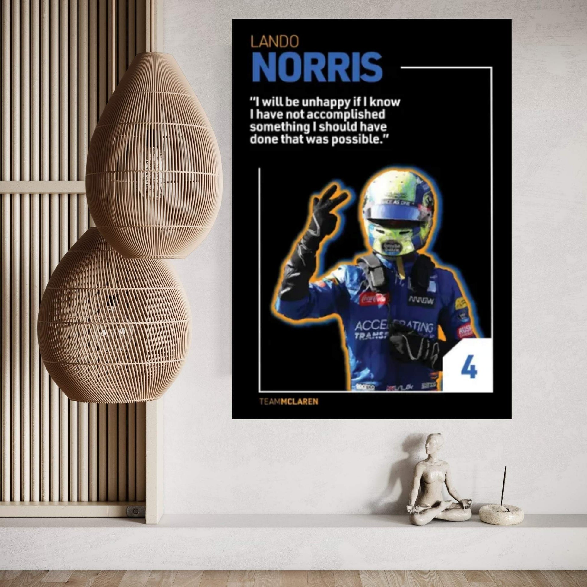 Lando Norris (Black) Canvas Wall Art - Y Canvas