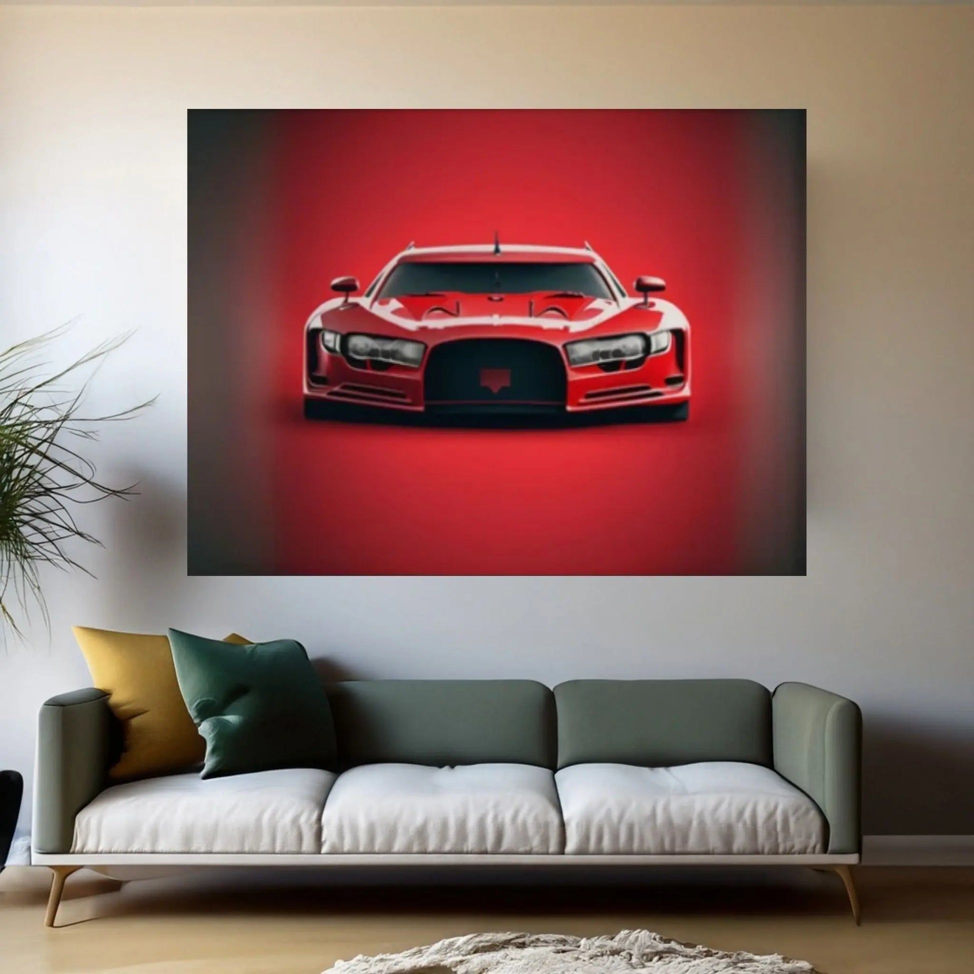Red Sport Cars Canvas Wall Art Poster Print, Supercar Wall Art - Y Canvas