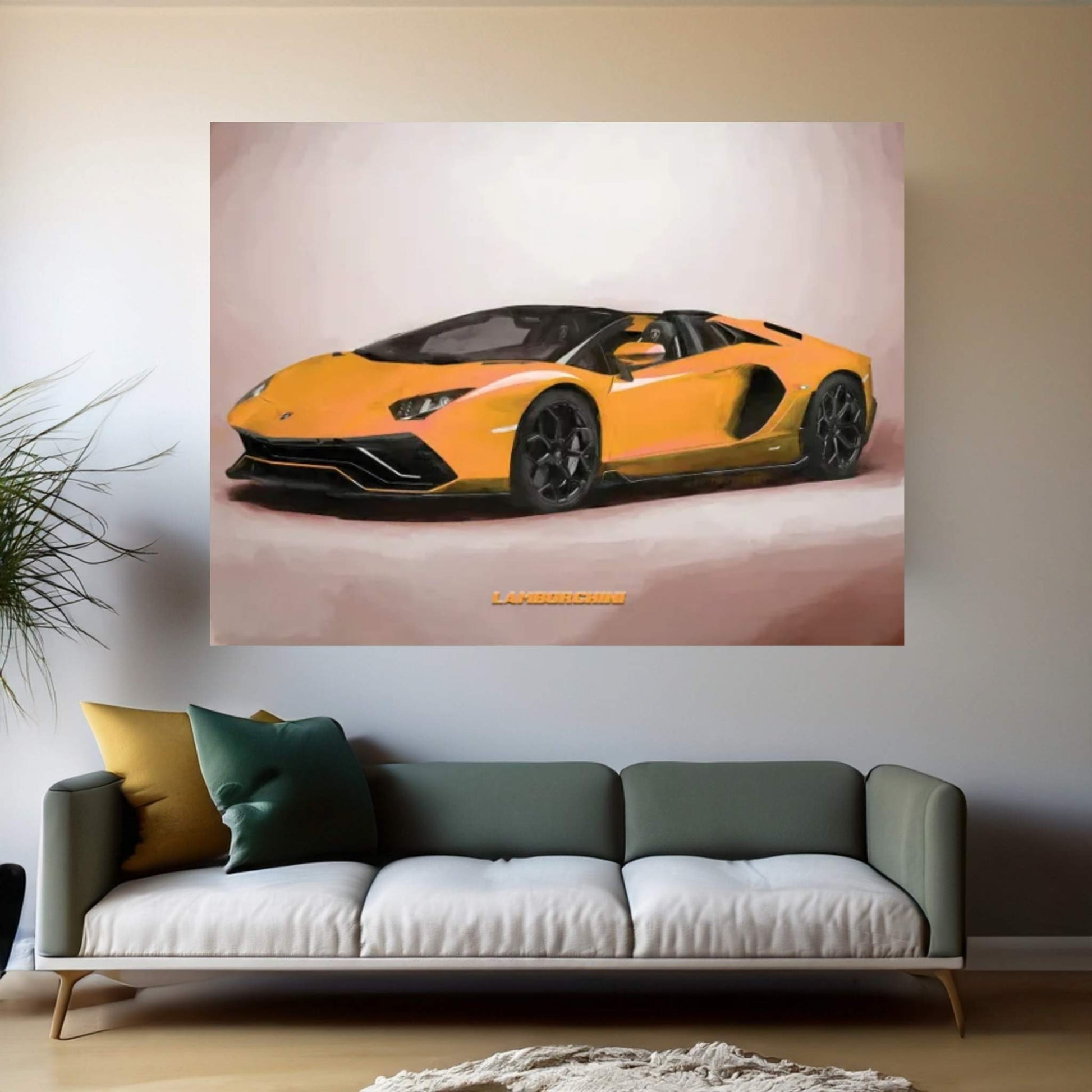 Lamborghini V3 In Watercolor Canvas Wall Art - Y Canvas