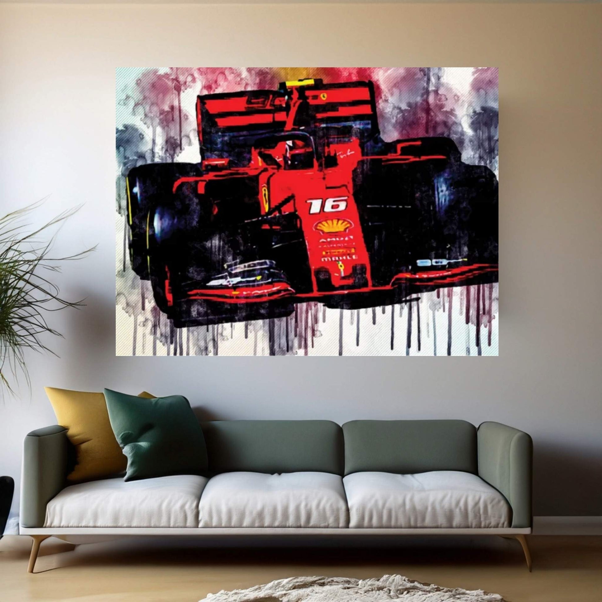 Charles Leclerc Close-Up Ferrari Sf90 Austrian Gp 2019 F1 Cars Canvas Wall Art - Y Canvas