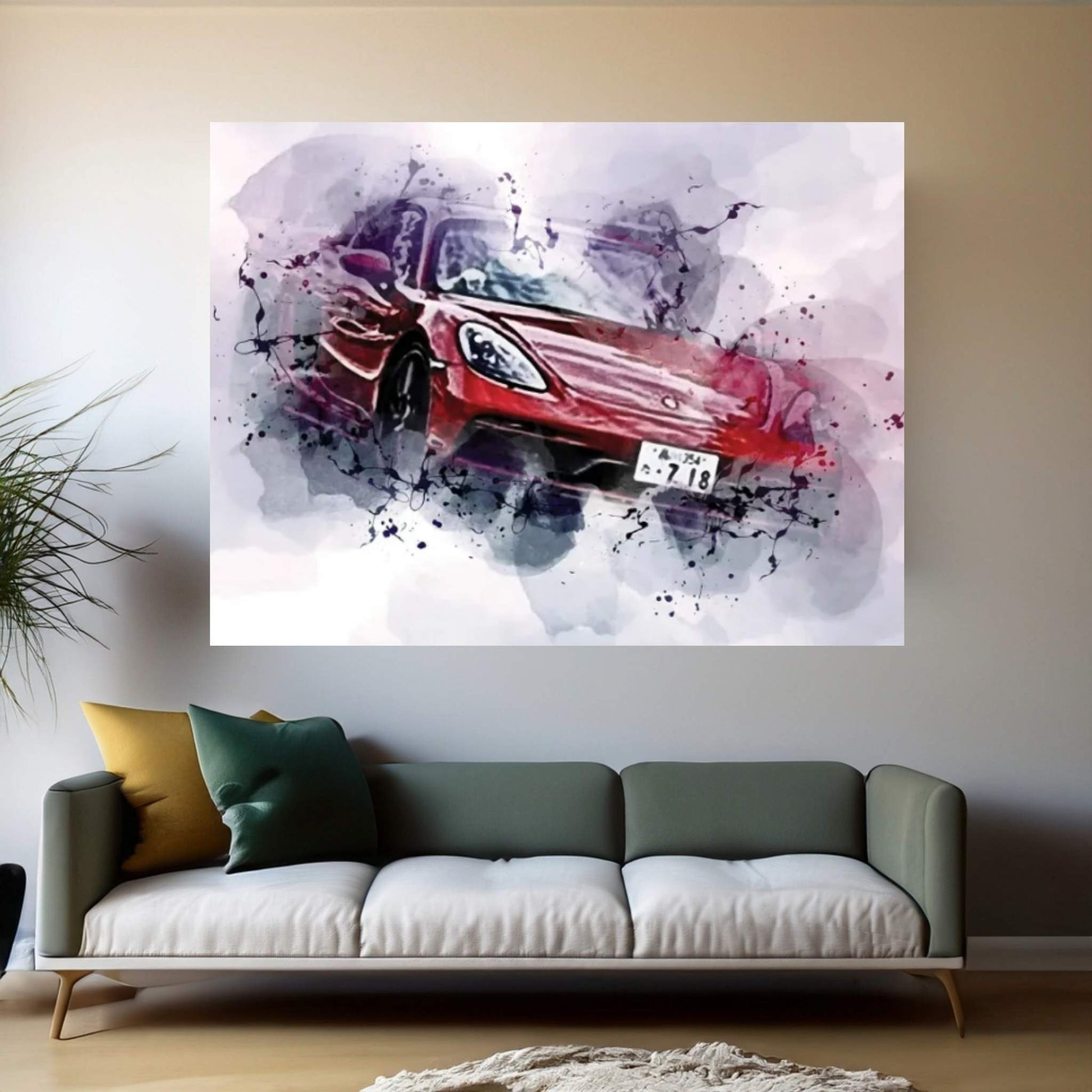 Porsche 718 Cayman Gts 2022 Canvas Wall Art - Y Canvas