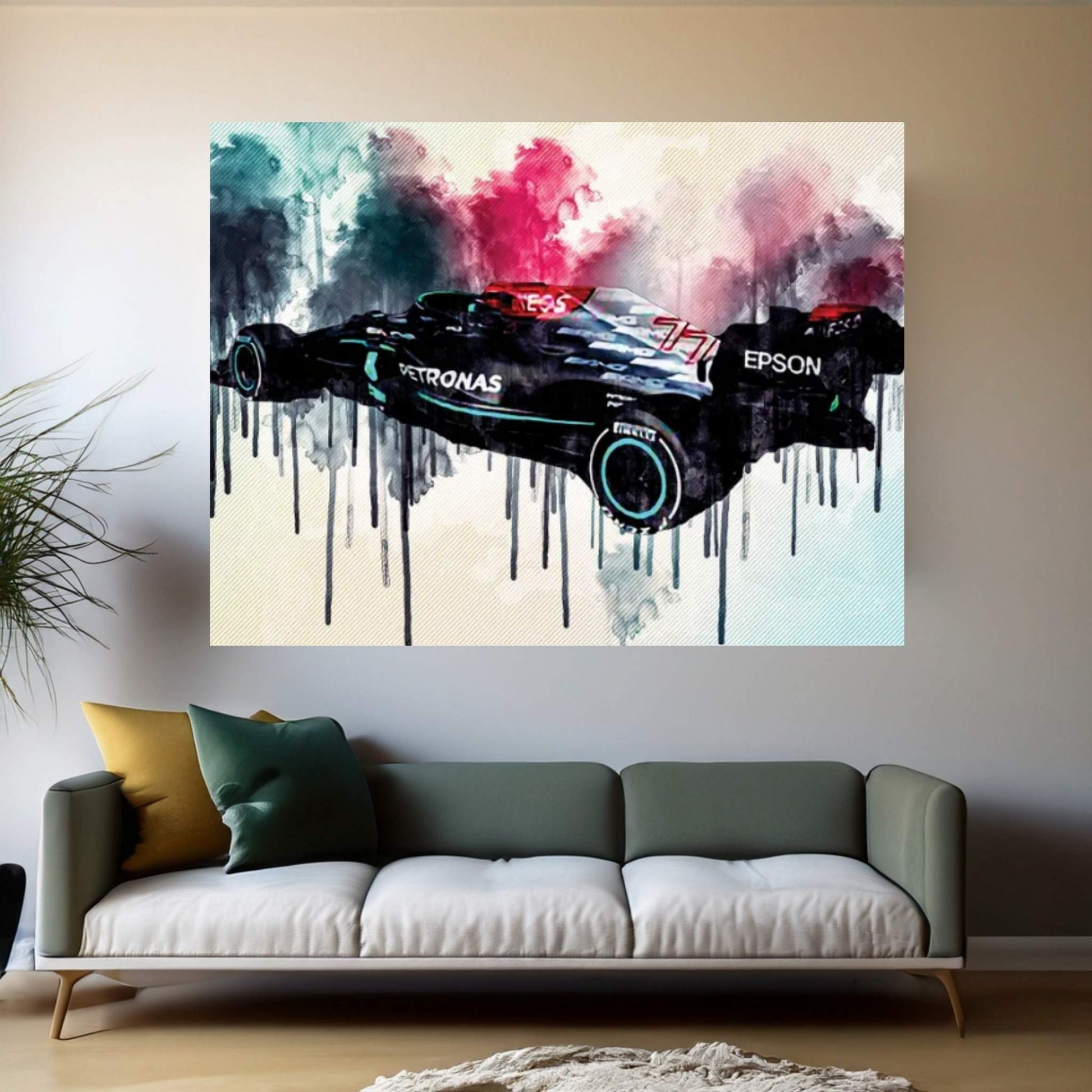 Mercedes-Amg F1 W12 E Performance 2021 Rear View Exterior F1 2021 Race Cars Formula 1 Canvas Wall Art - Y Canvas