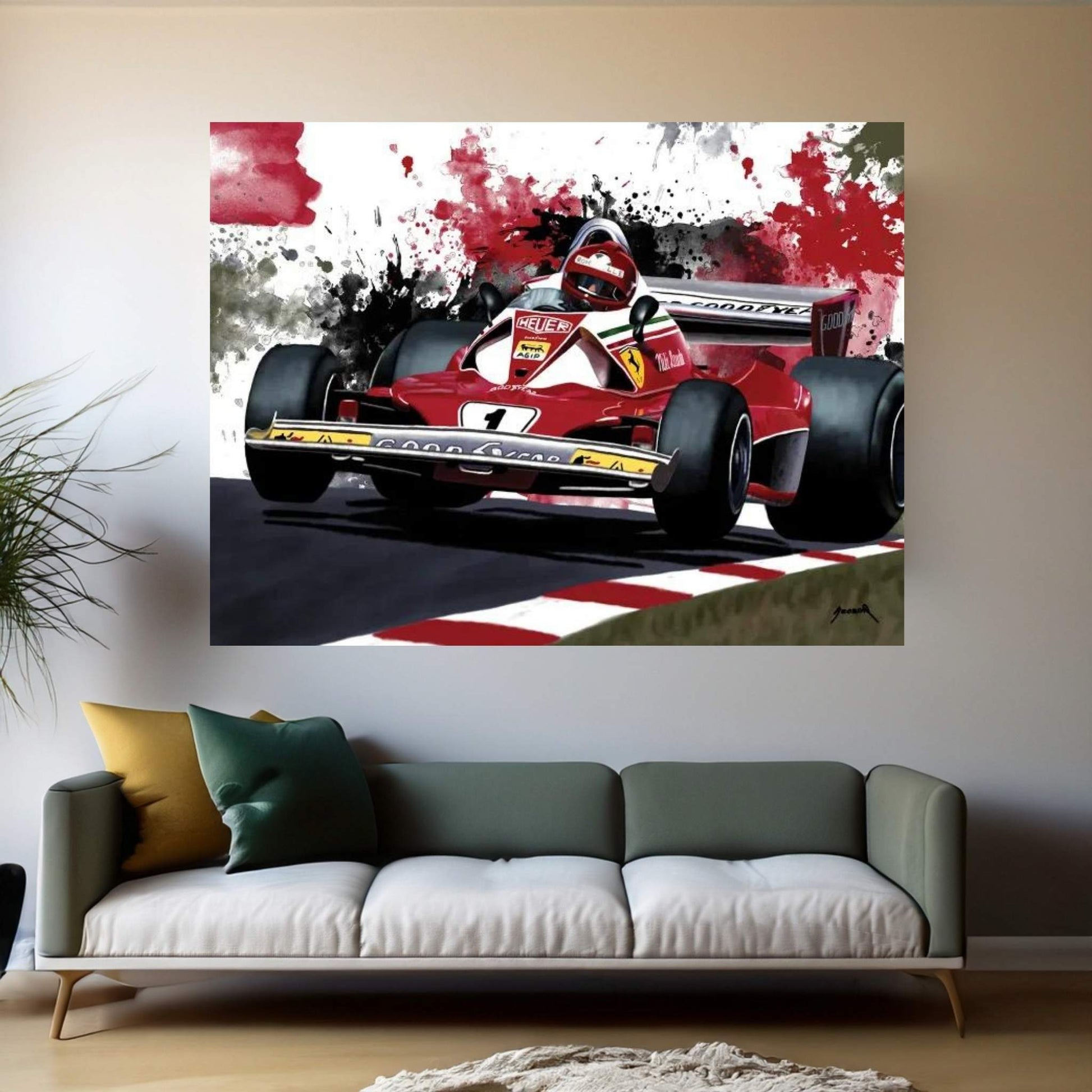 Niki Lauda's Racecar Canvas Wall Art - Y Canvas