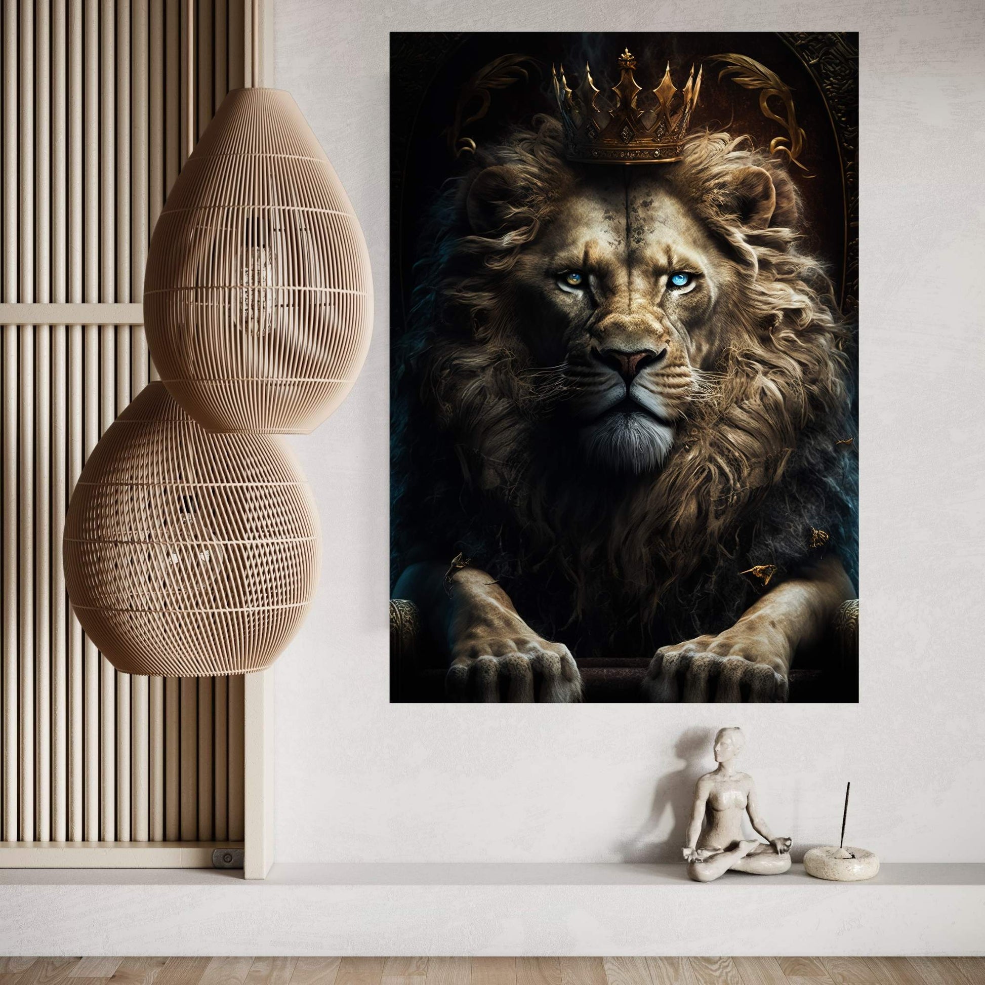King Lion Wall Art, Lion Canvas Art, Animal Wall Art - Y Canvas