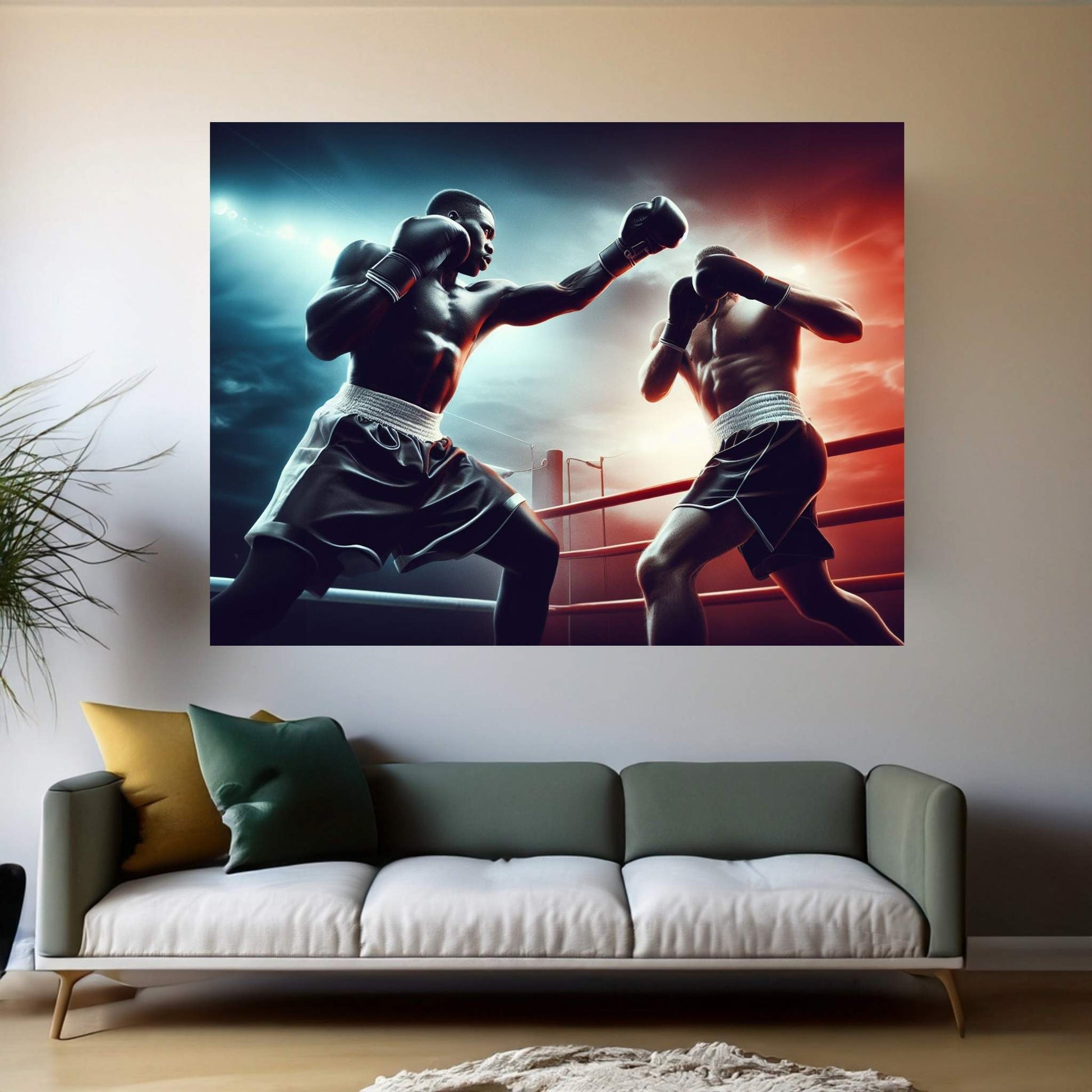 Black African Boxer, Fist and Victory, Boxing Canvas Wall Art - Y Canvas