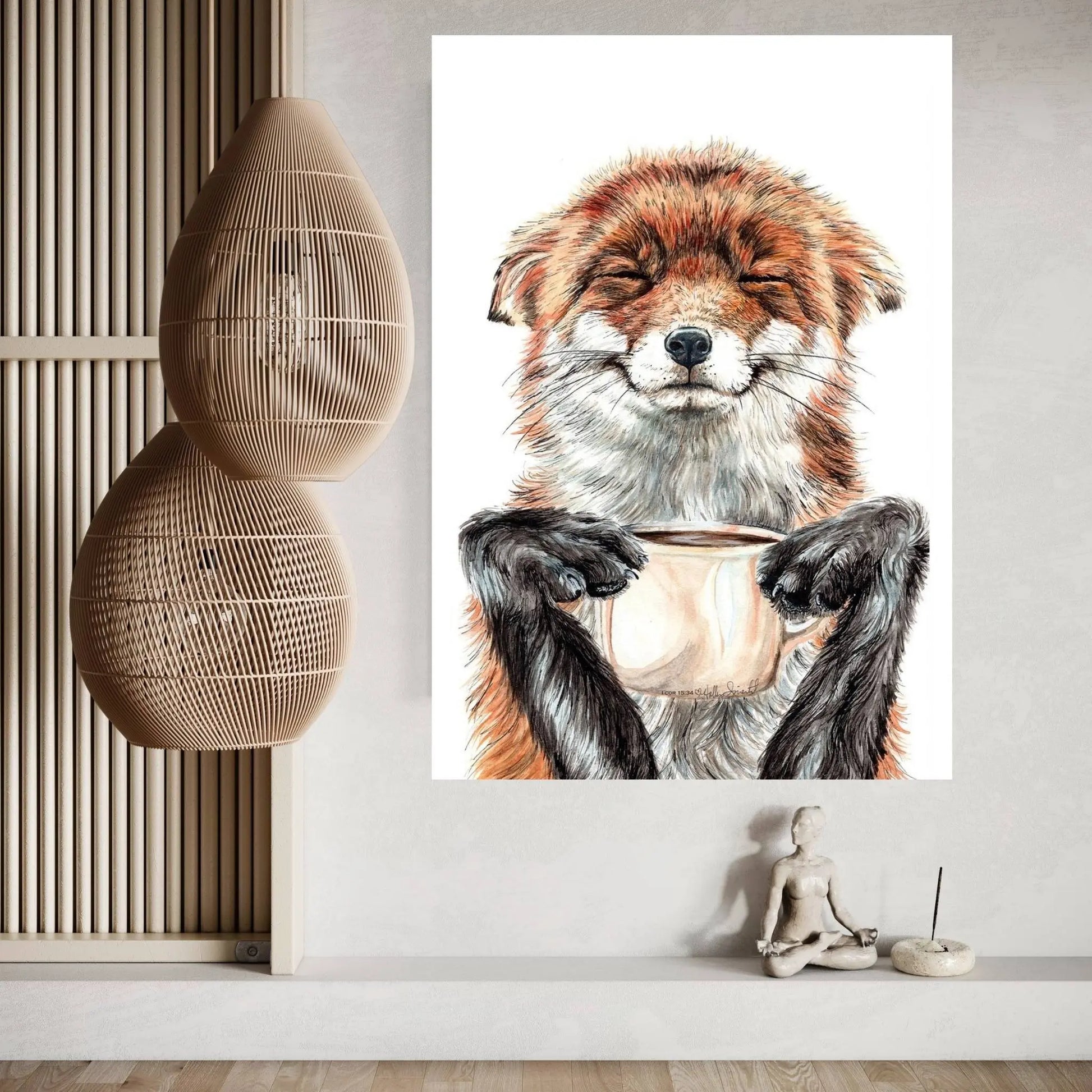 Morning Fox Canvas Wall Art - Y Canvas