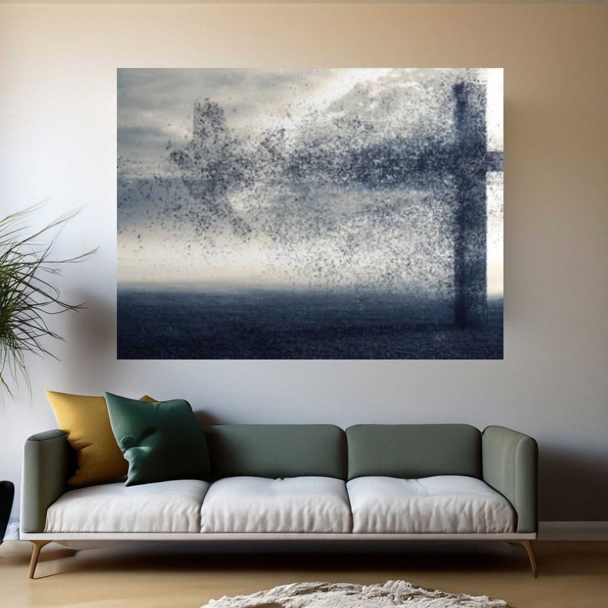 A cross and dove wind Canvas Wall Art Design Wall Decor - Y Canvas