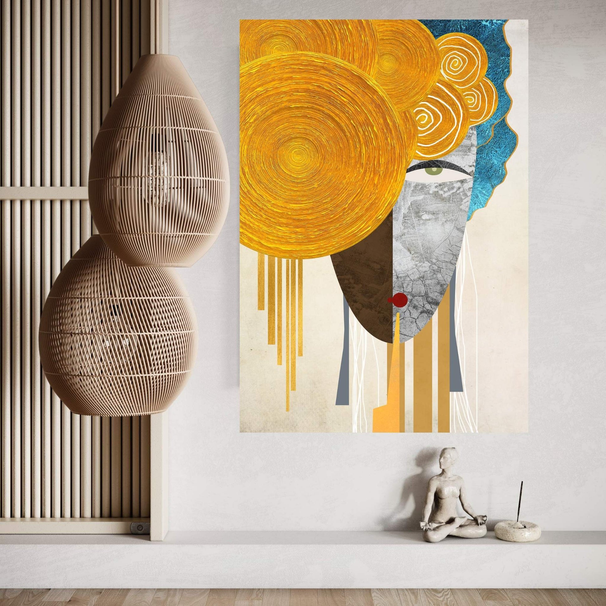 Picasso Style The Golden Tears Woman Reproduction Modern Canvas Wall Art - Y Canvas