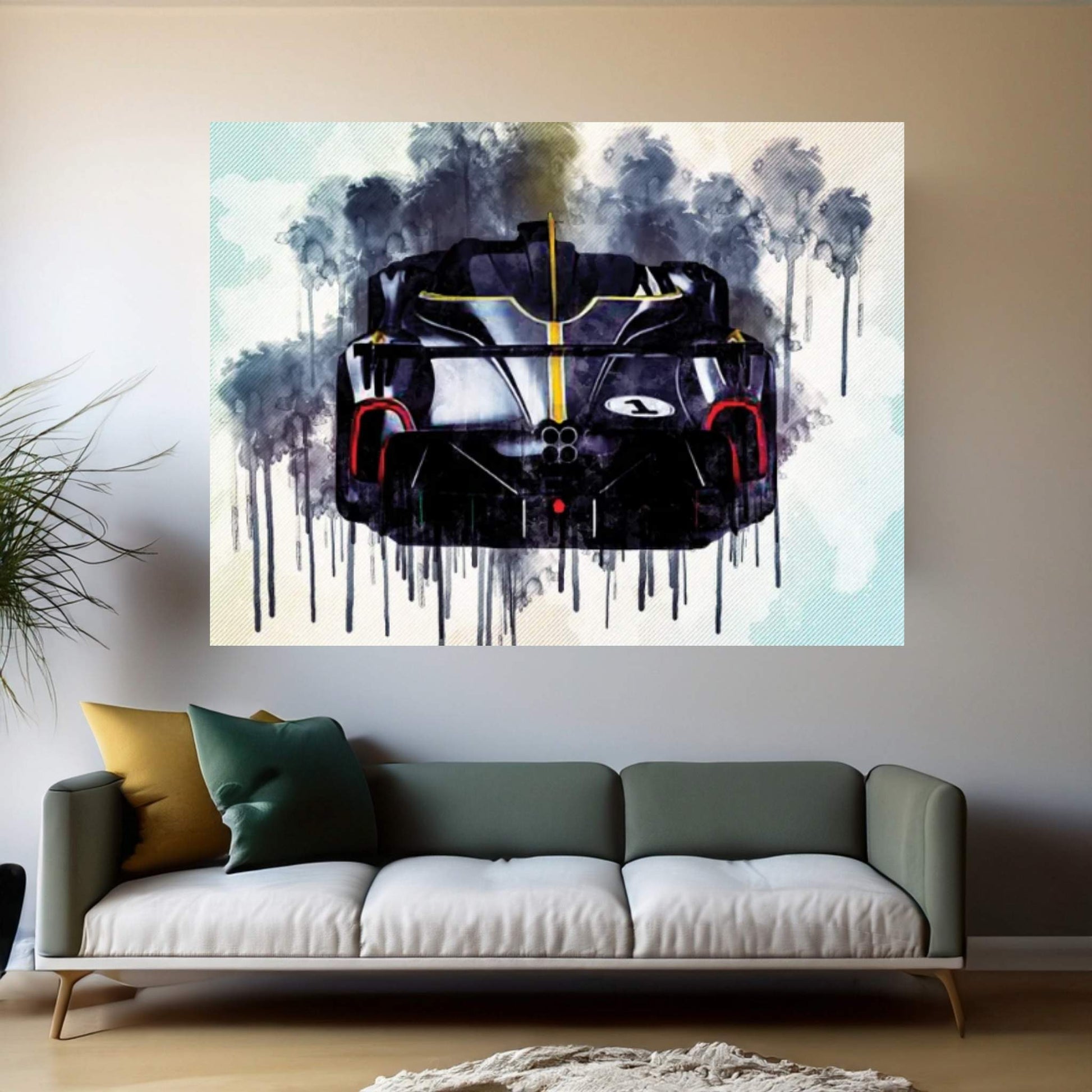 2021 Pagani Huayra R Rear View Exterior Black Hypercar Canvas Wall Art - Y Canvas