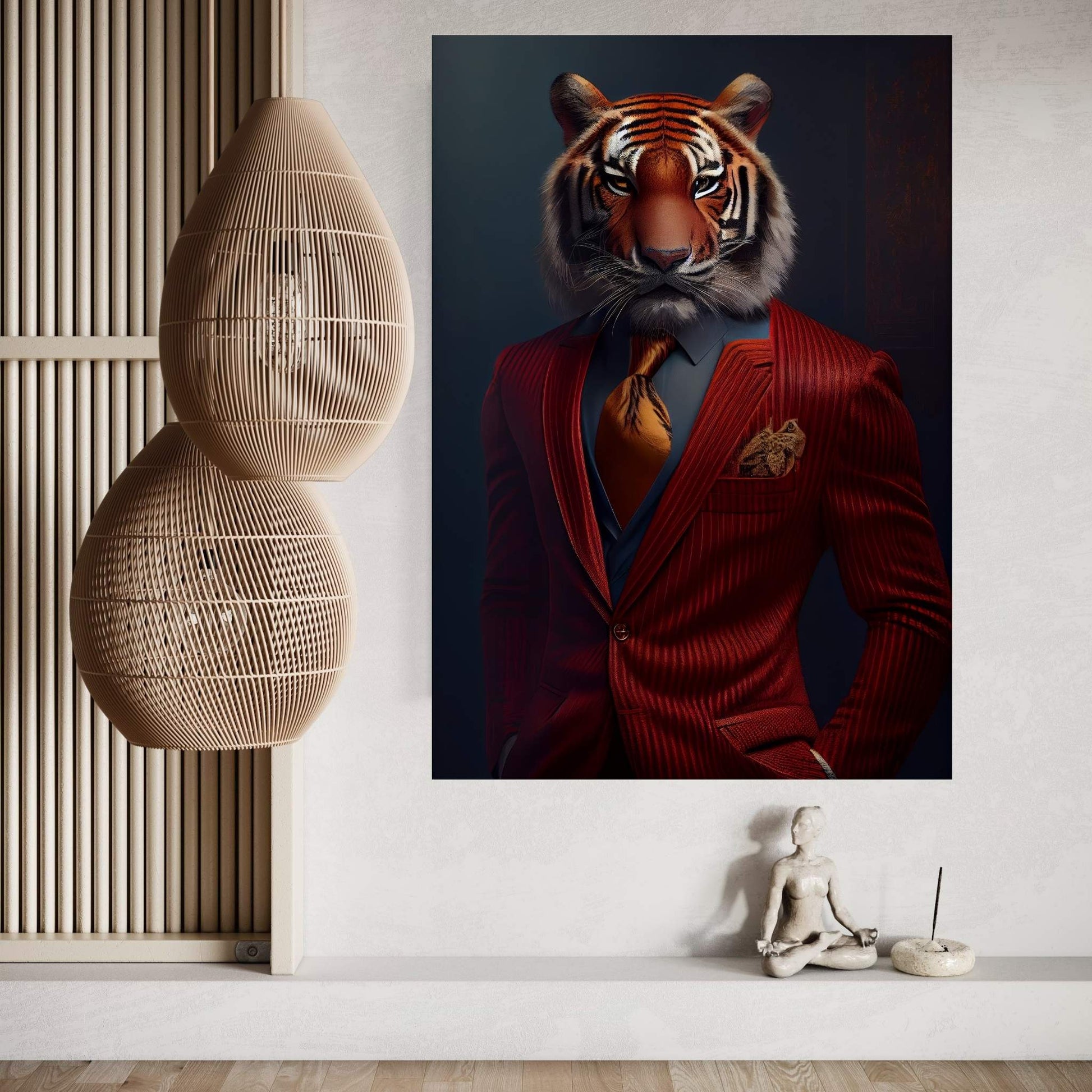Businnes Tiger Wall Art, Tiger Canvas Art, Animal Wall Art - Y Canvas