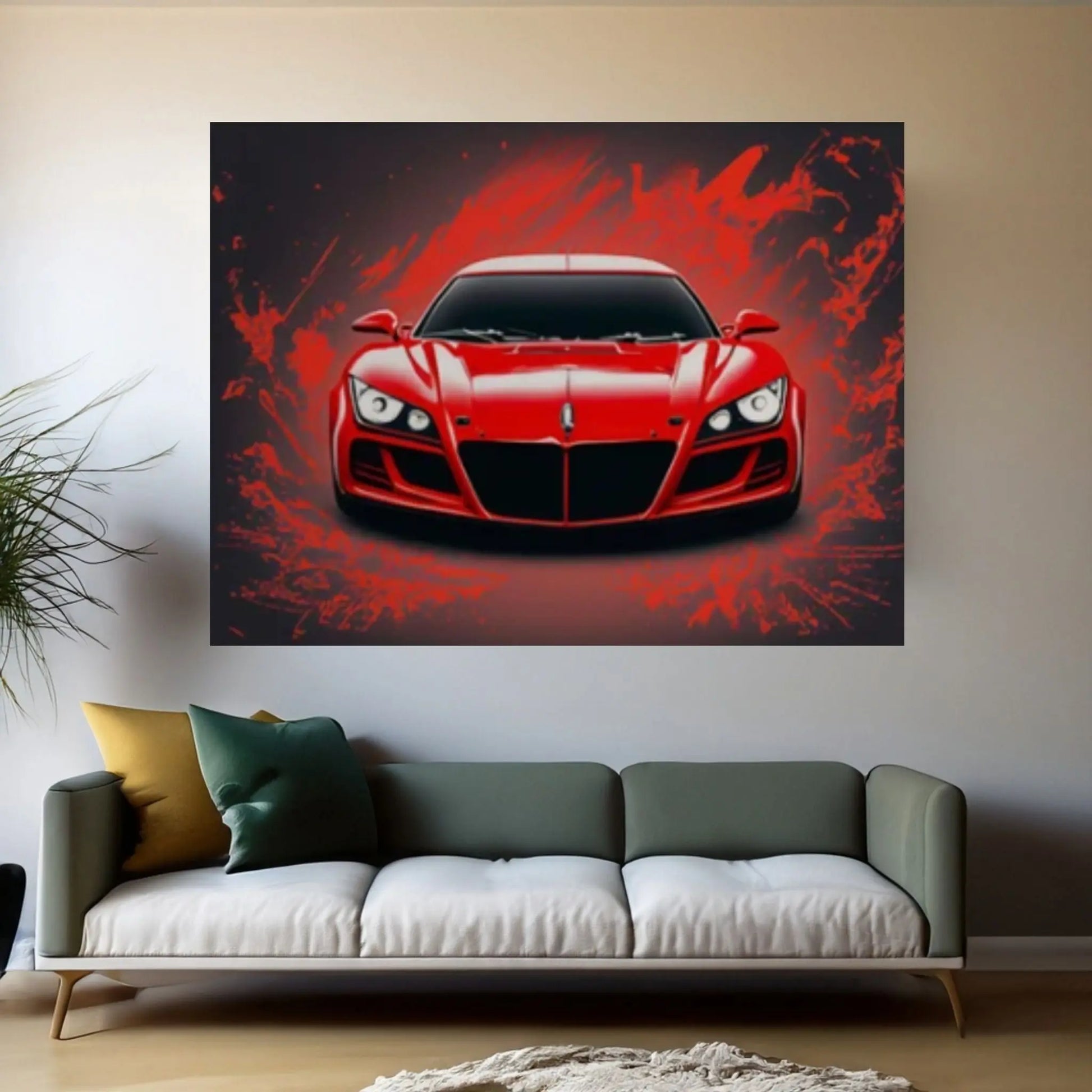 Red Sport Cars Canvas Wall Art Poster Print, Supercar Wall Art - Y Canvas