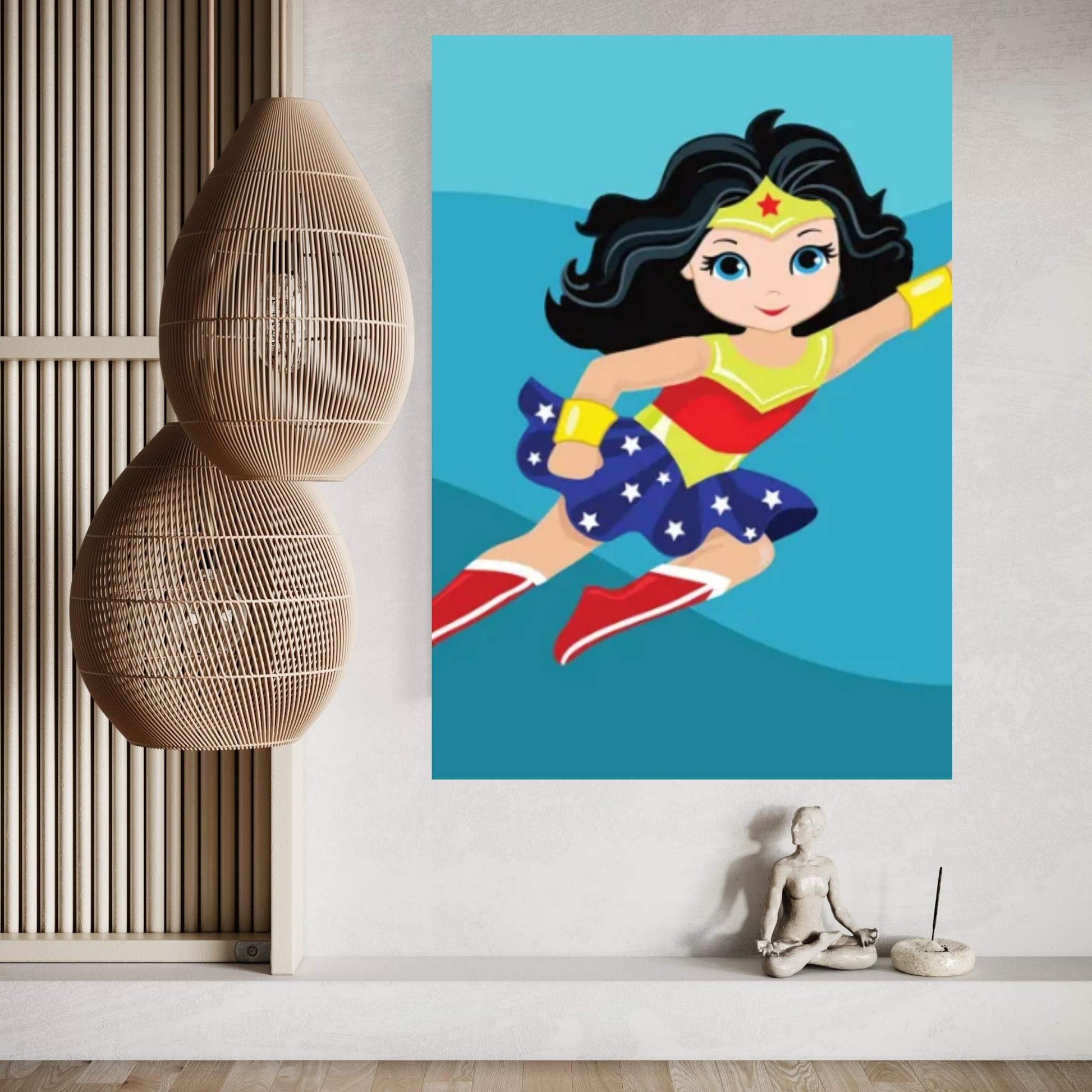 Wonder Women In Flight Canvas Wall Art - Y Canvas