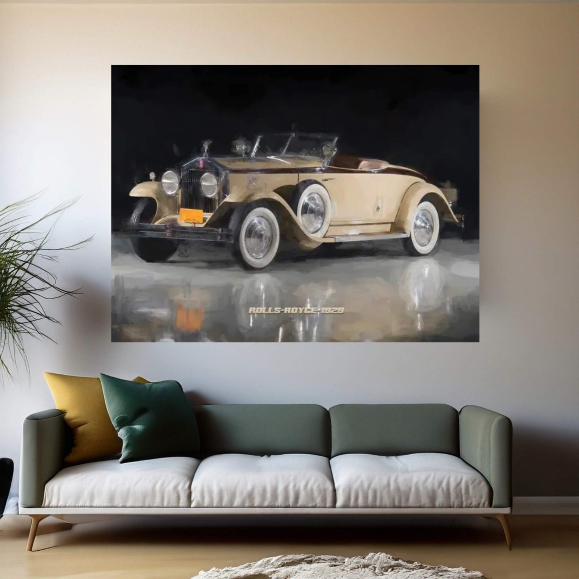Rolls Royce Retro 1929 Canvas Wall Art - Y Canvas