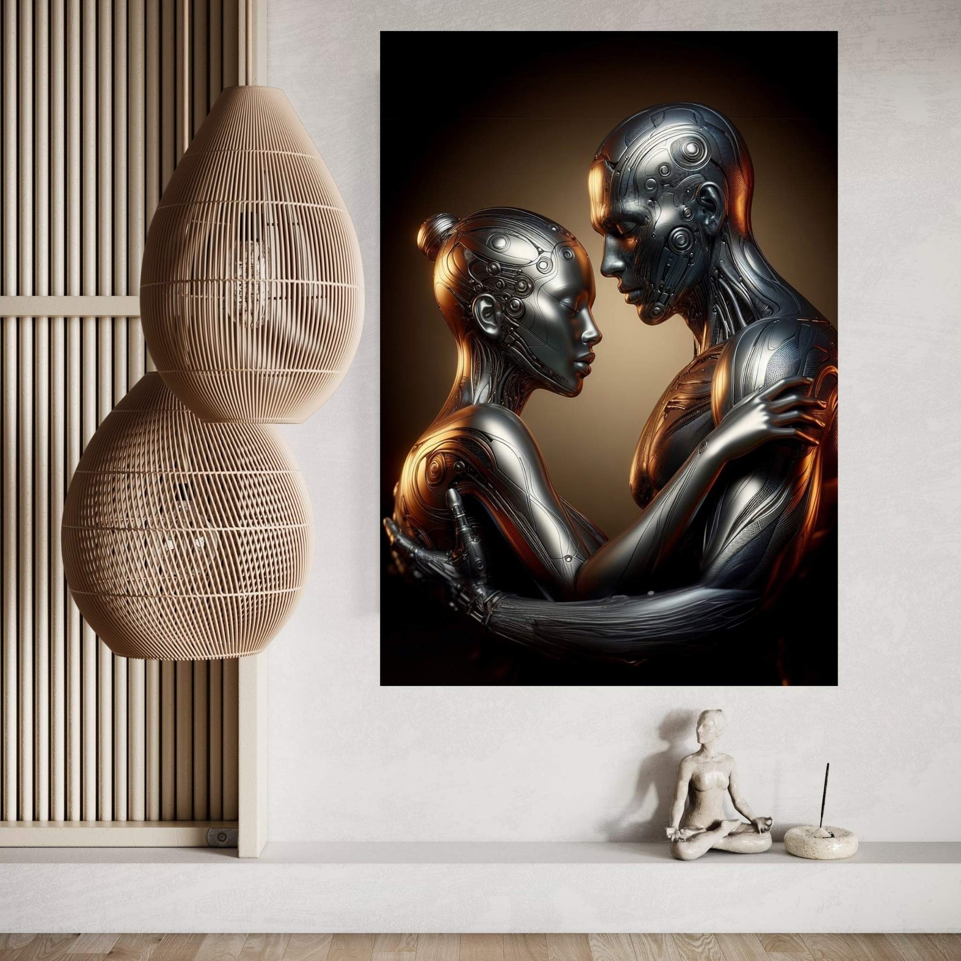Metalic Love Couple Canvas Wall Art - Y Canvas