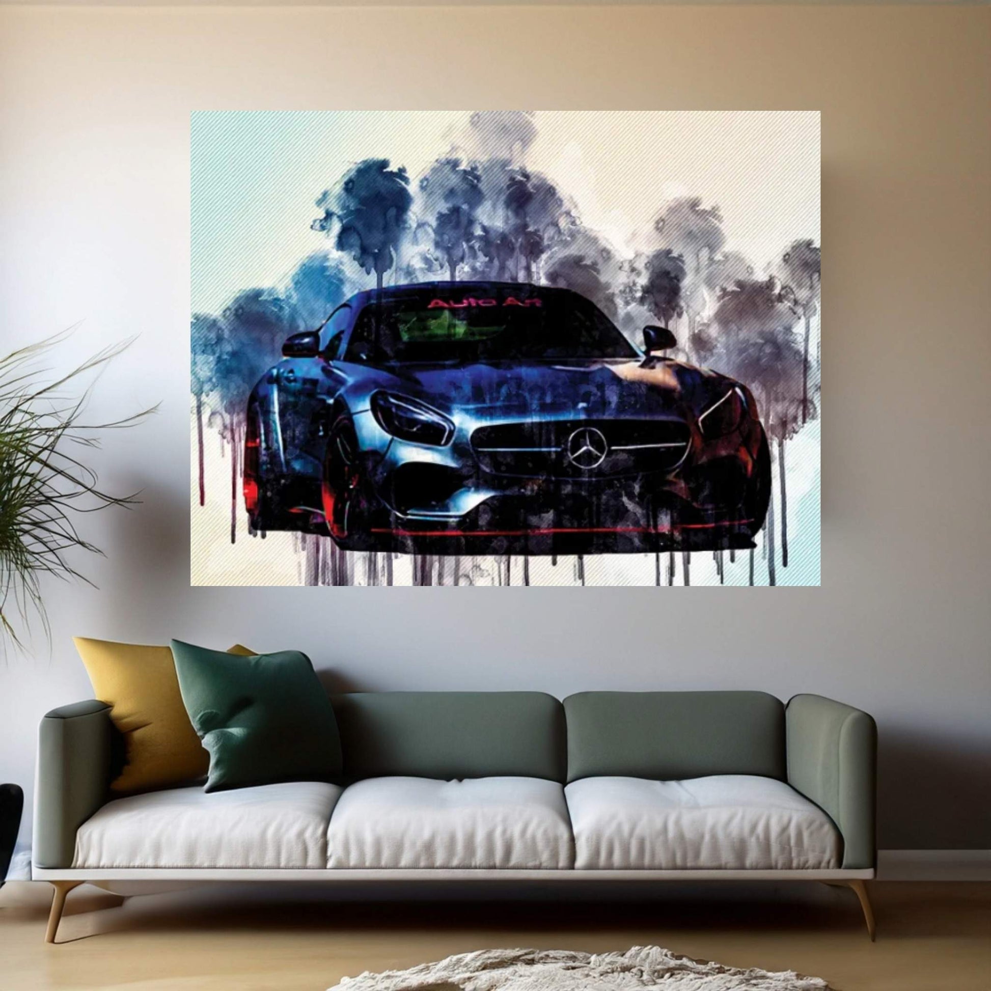 Mercedes Gts Amg 2017 Prior Design Red Black Wheels Tuning German Sports Cars Canvas Wall Art - Y Canvas