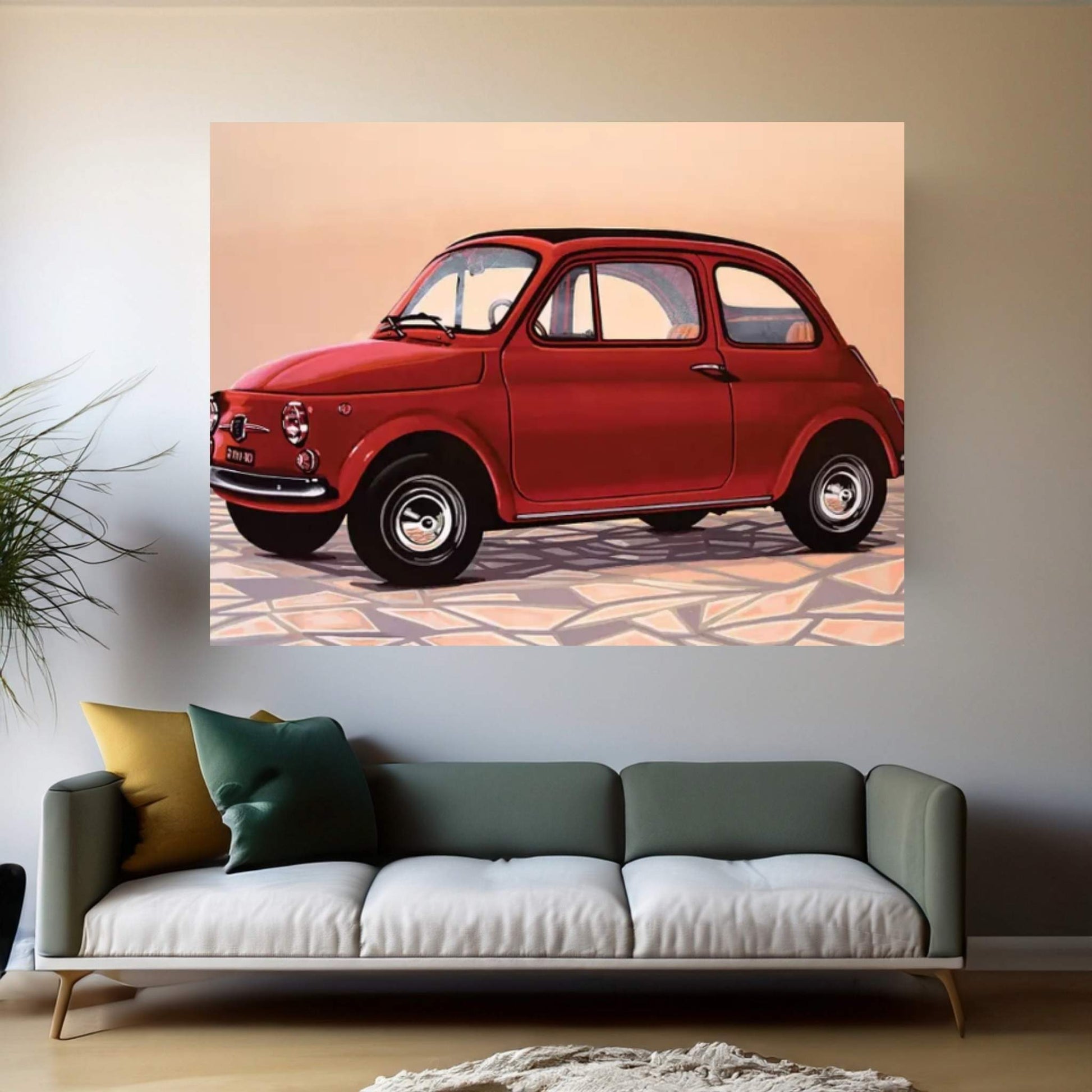 Fiat 500 Canvas Wall Art - Y Canvas