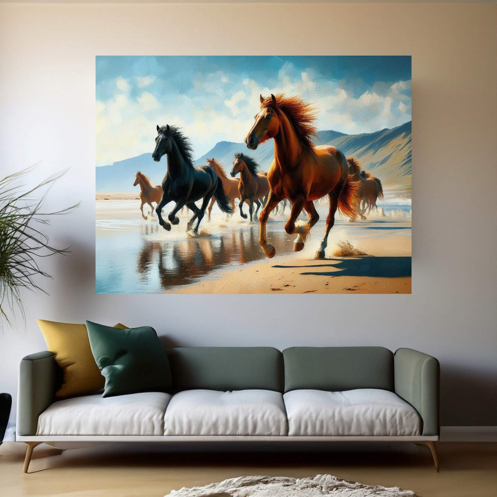 Beautiful Brown Horse Canvas Wall Art , Animal Wall Art - Y Canvas
