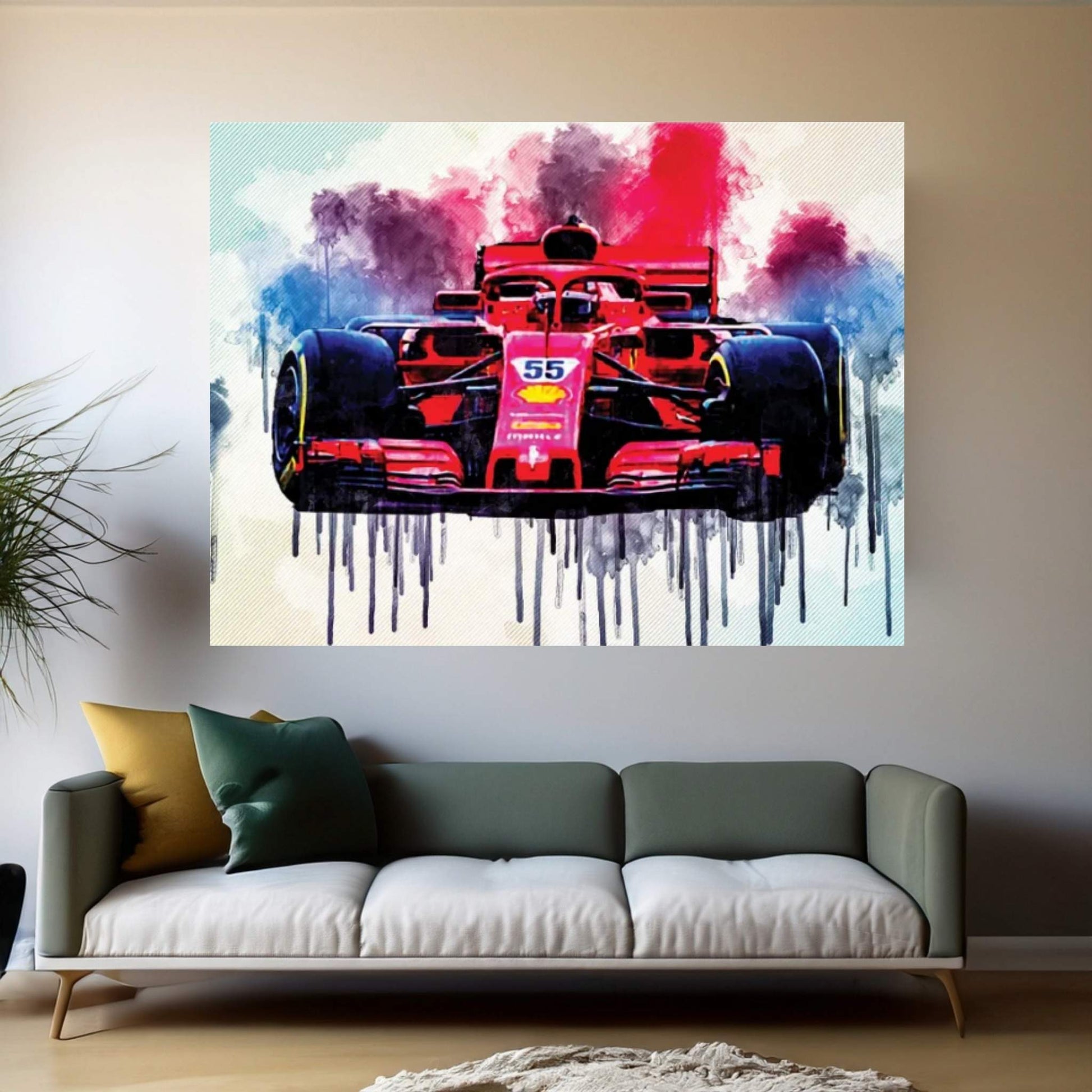 Carlos Sainz Ferrari Sf21 2021 F1 Cars Formula 1 Scuderia Ferrari New Sf21 F1 Canvas Wall Art - Y Canvas