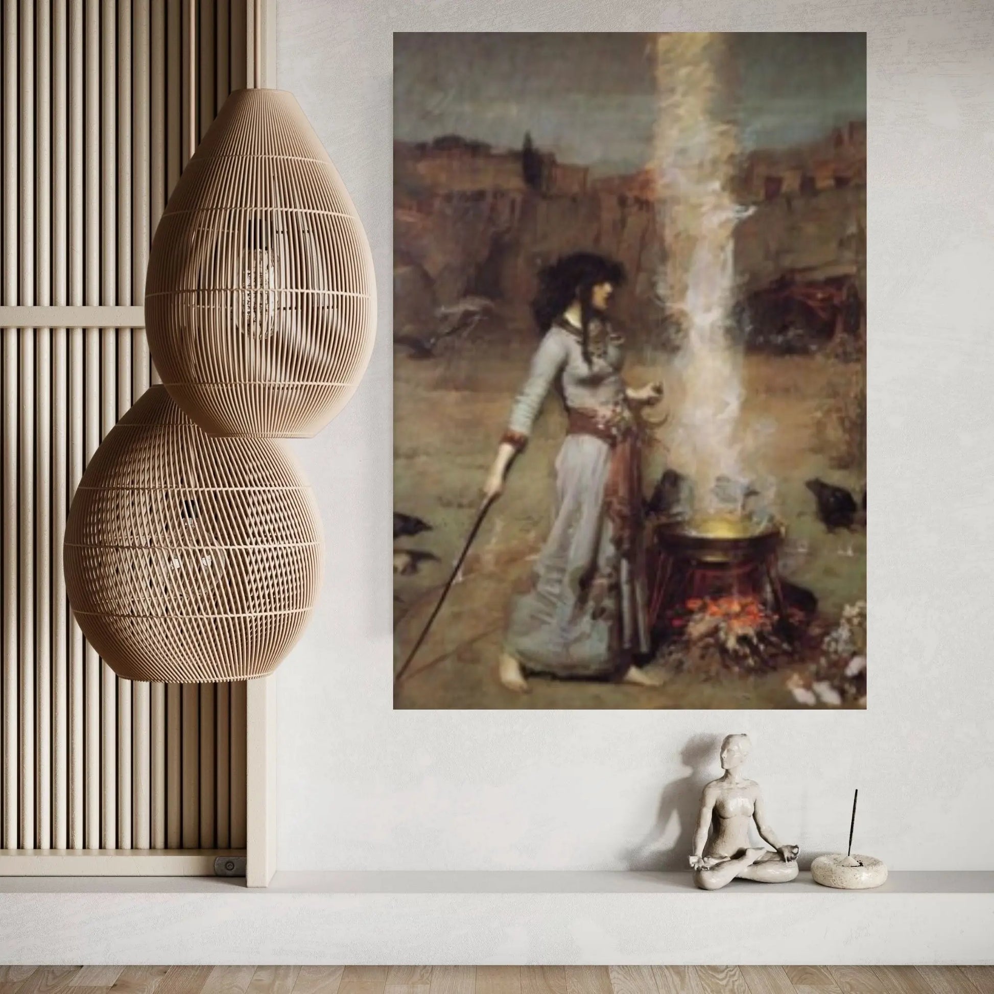 John William Waterhouse : The Magic Circle Canvas Wall Art Print Poster - Y Canvas