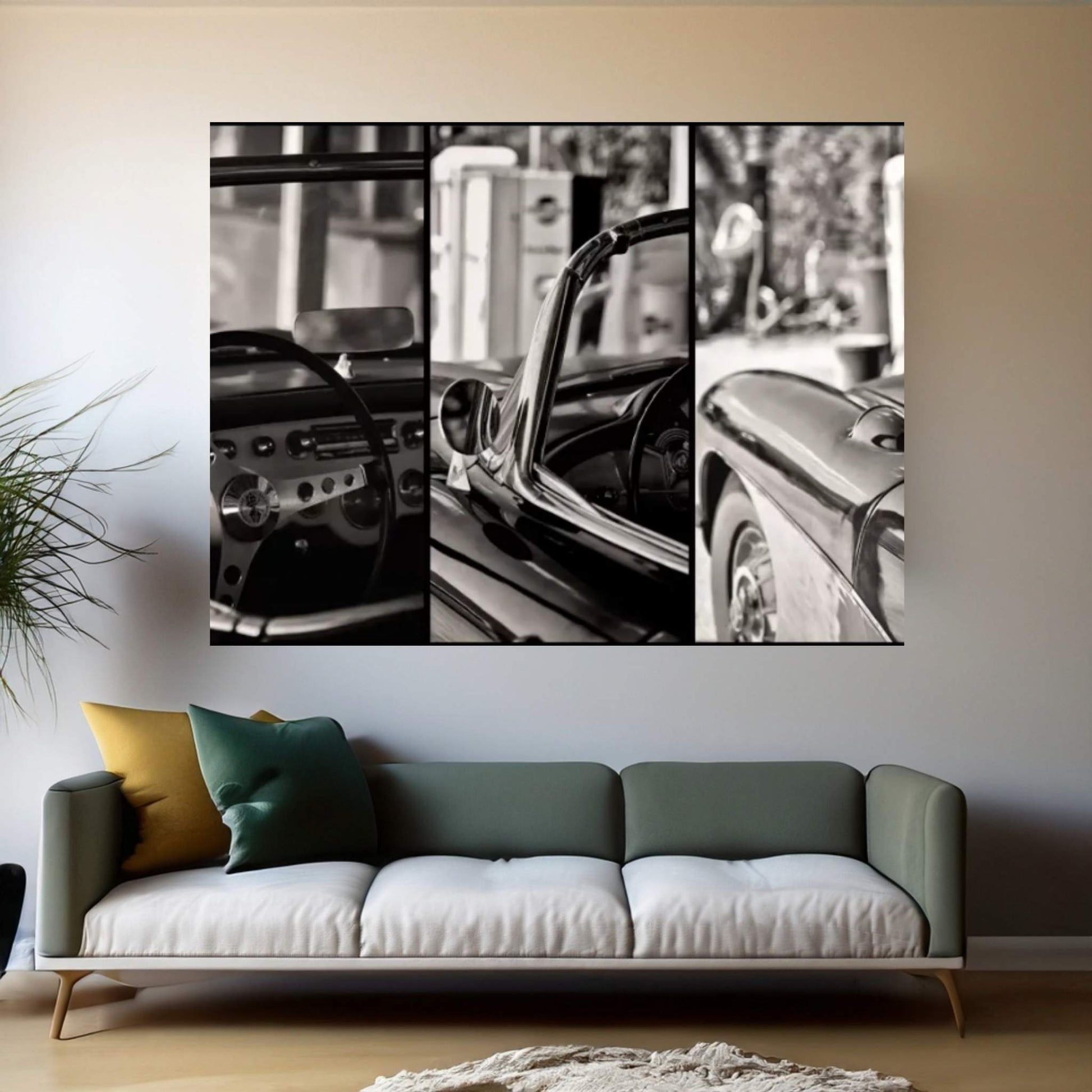 Classic Chevrolet Corvette In Detail Canvas Wall Art - Y Canvas