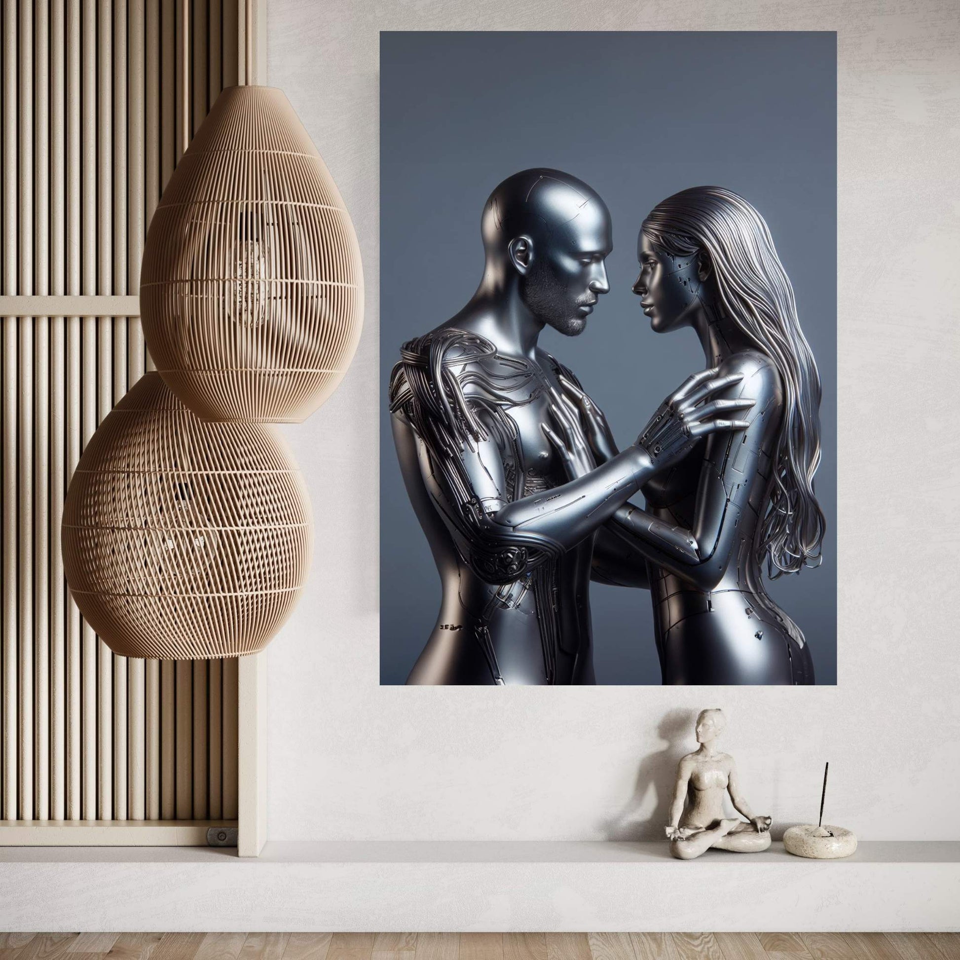 Metalic Love Couple Canvas Wall Art - Y Canvas