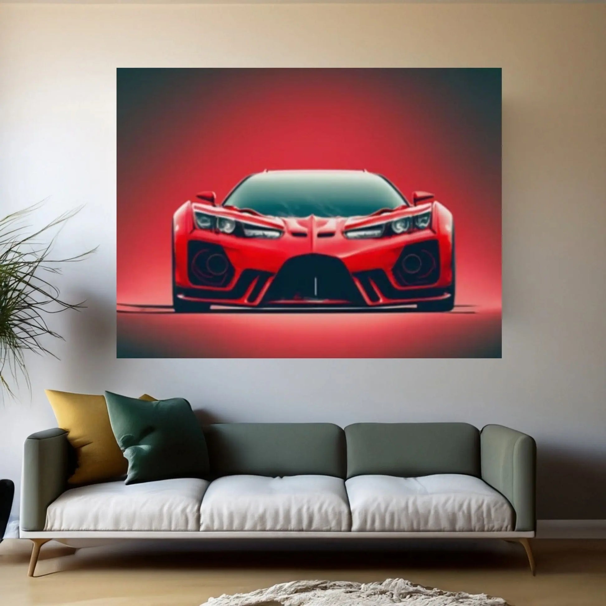 Red Sport Cars Canvas Wall Art Poster Print, Supercar Wall Art - Y Canvas