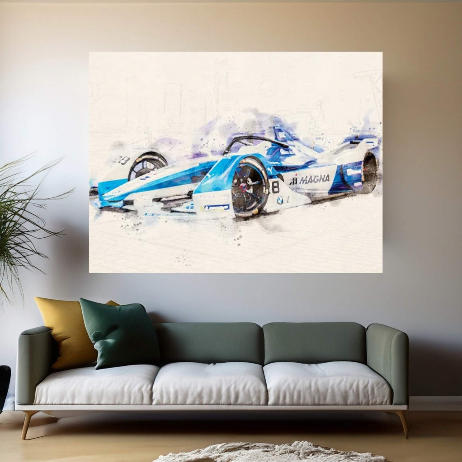 BMW Formula 1 Tuning v2 Canvas Wall Art - Y Canvas
