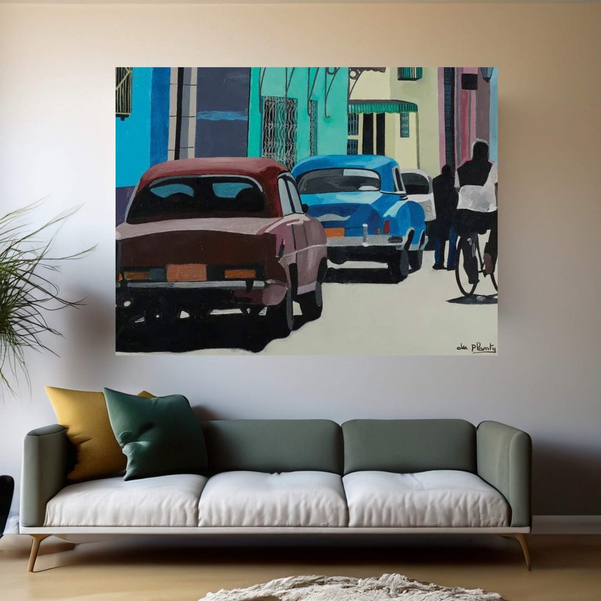 Cars In Trinidad Canvas Wall Art - Y Canvas