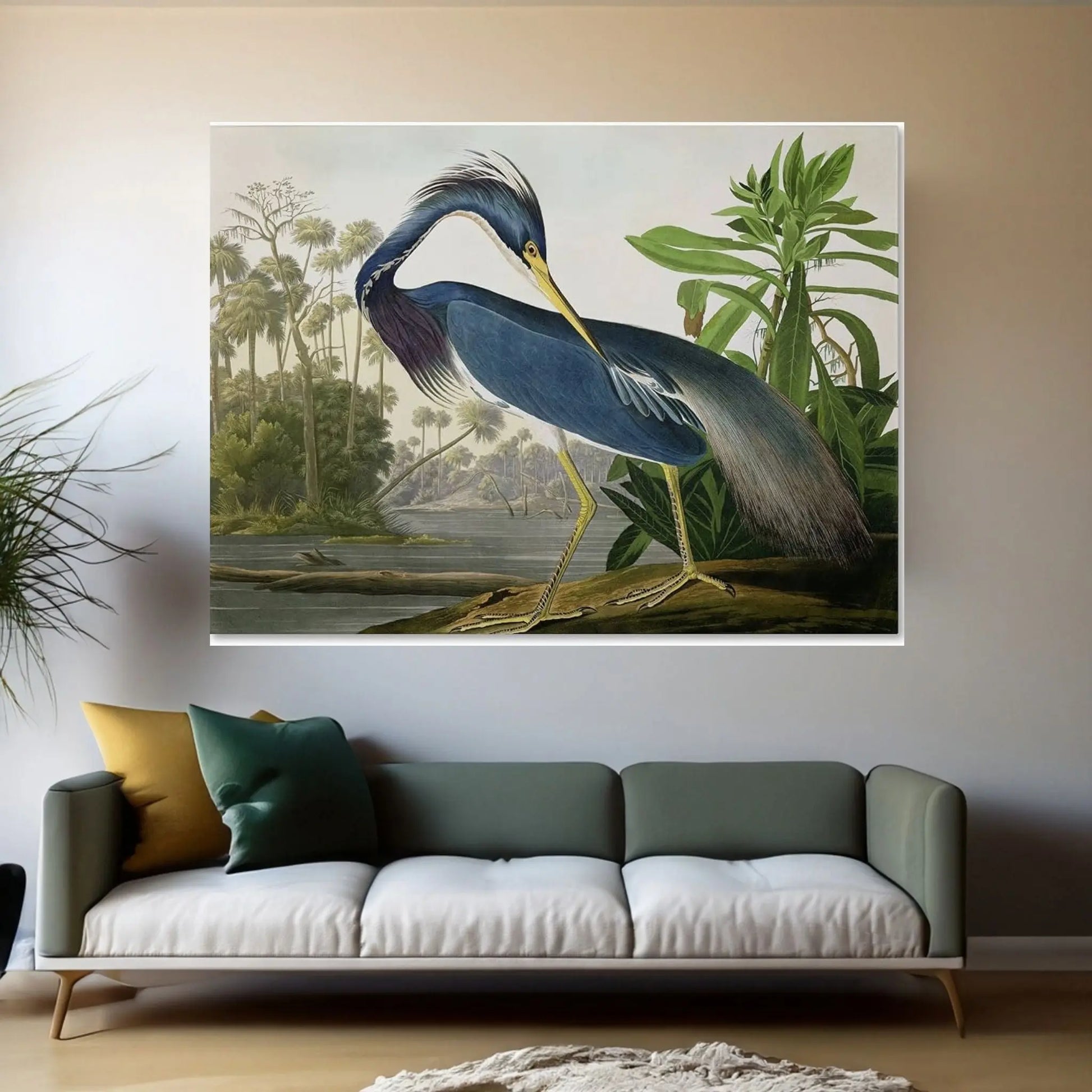 Louisiana Heron Canvas Wall Art - Y Canvas